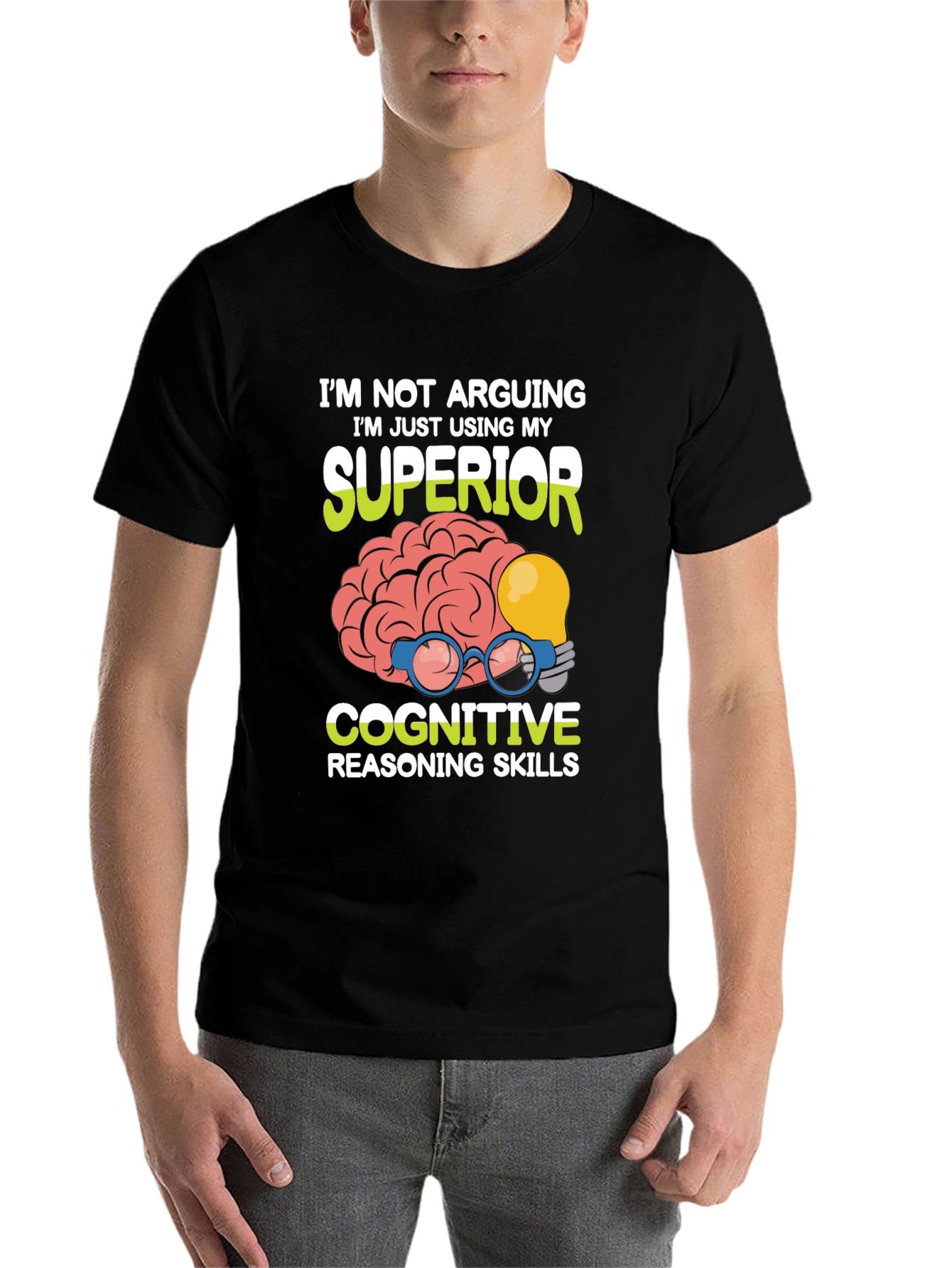 Black Superior Cognitive Skills Graphic Tee view 7