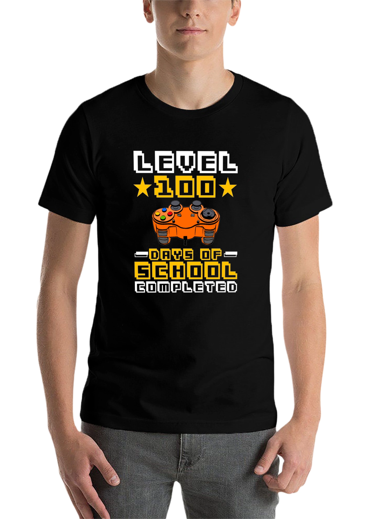 Level 100 Days of School Completed Gamer T-Shirt - 7