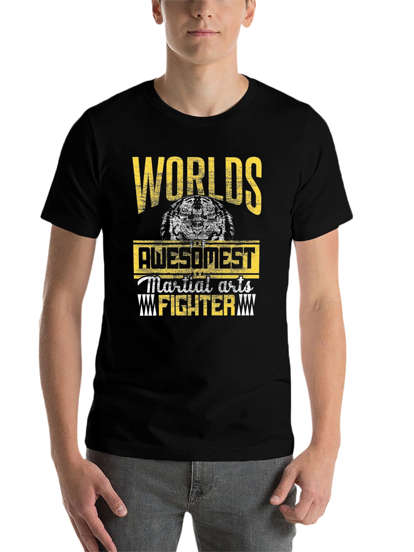 Black Worlds Awesomest Martial Arts Fighter Graphic T-Shirt view 7