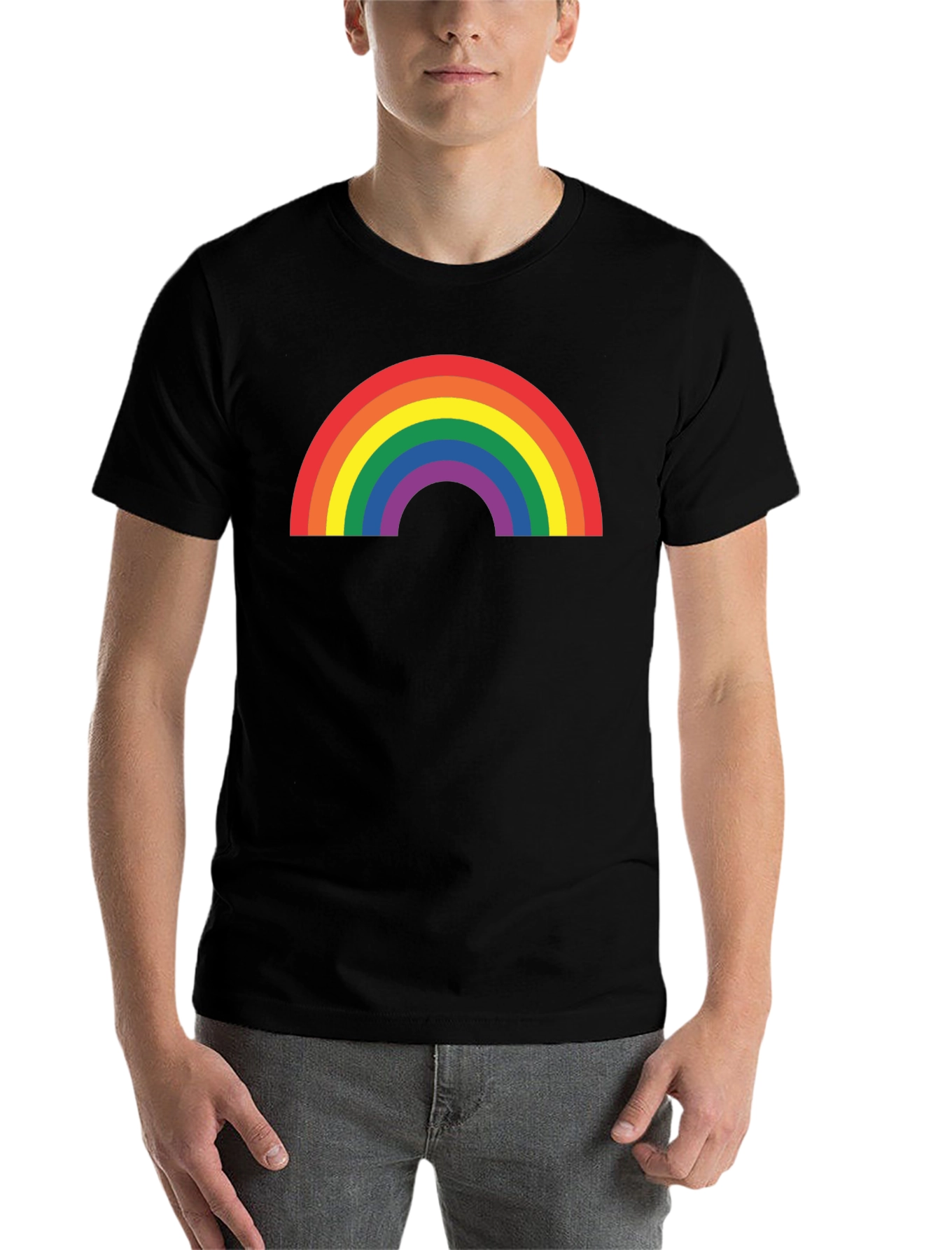 Black Rainbow Pride Graphic T-Shirt - Black Cotton Blend view 7