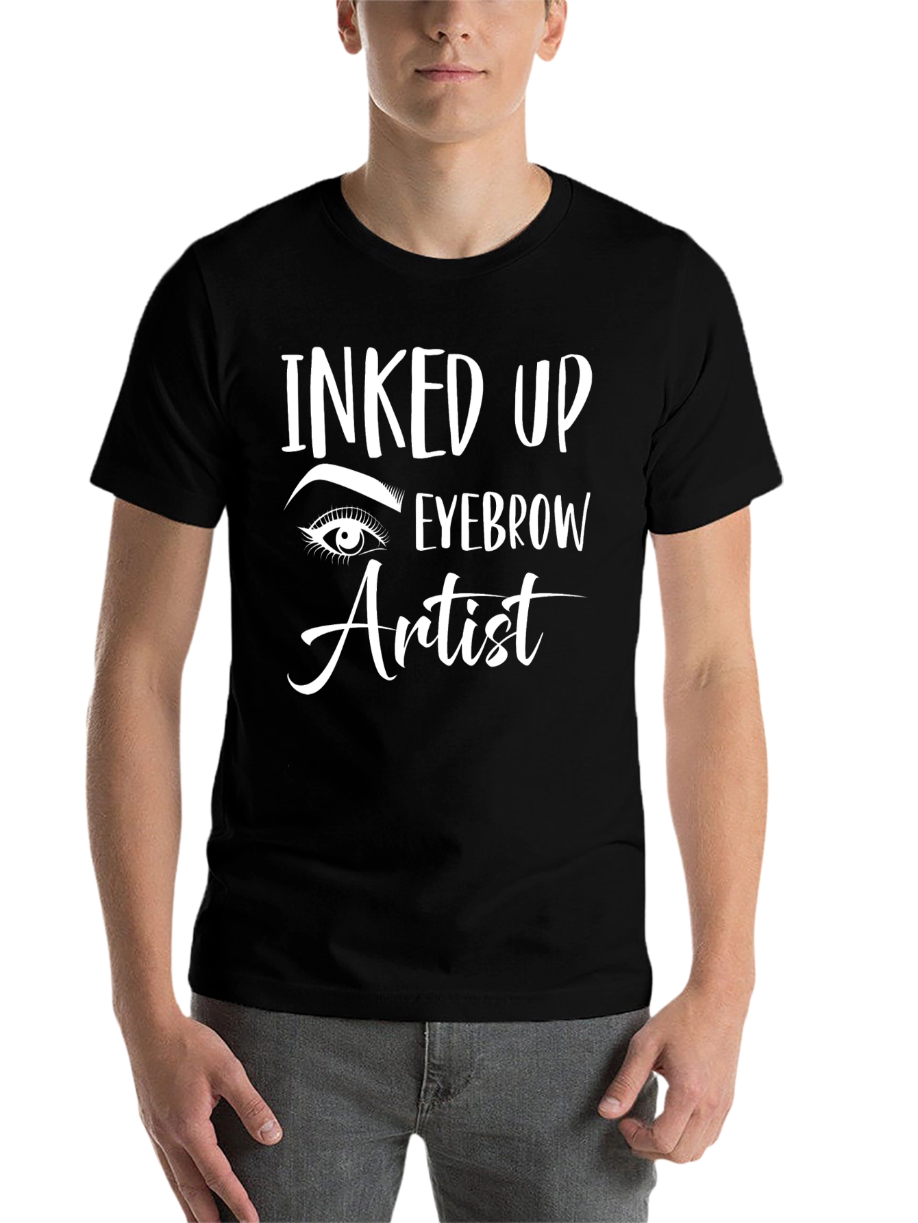 Black Inked Up Eyebrow Artist Graphic T-Shirt view 7