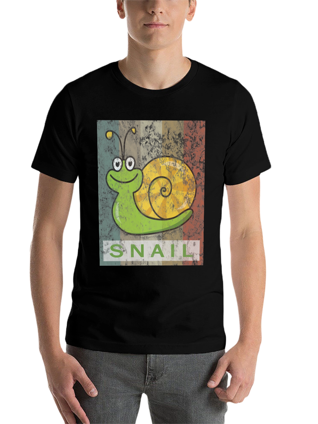 Black Retro Snail Graphic T-Shirt - Soft Cotton Blend view 7