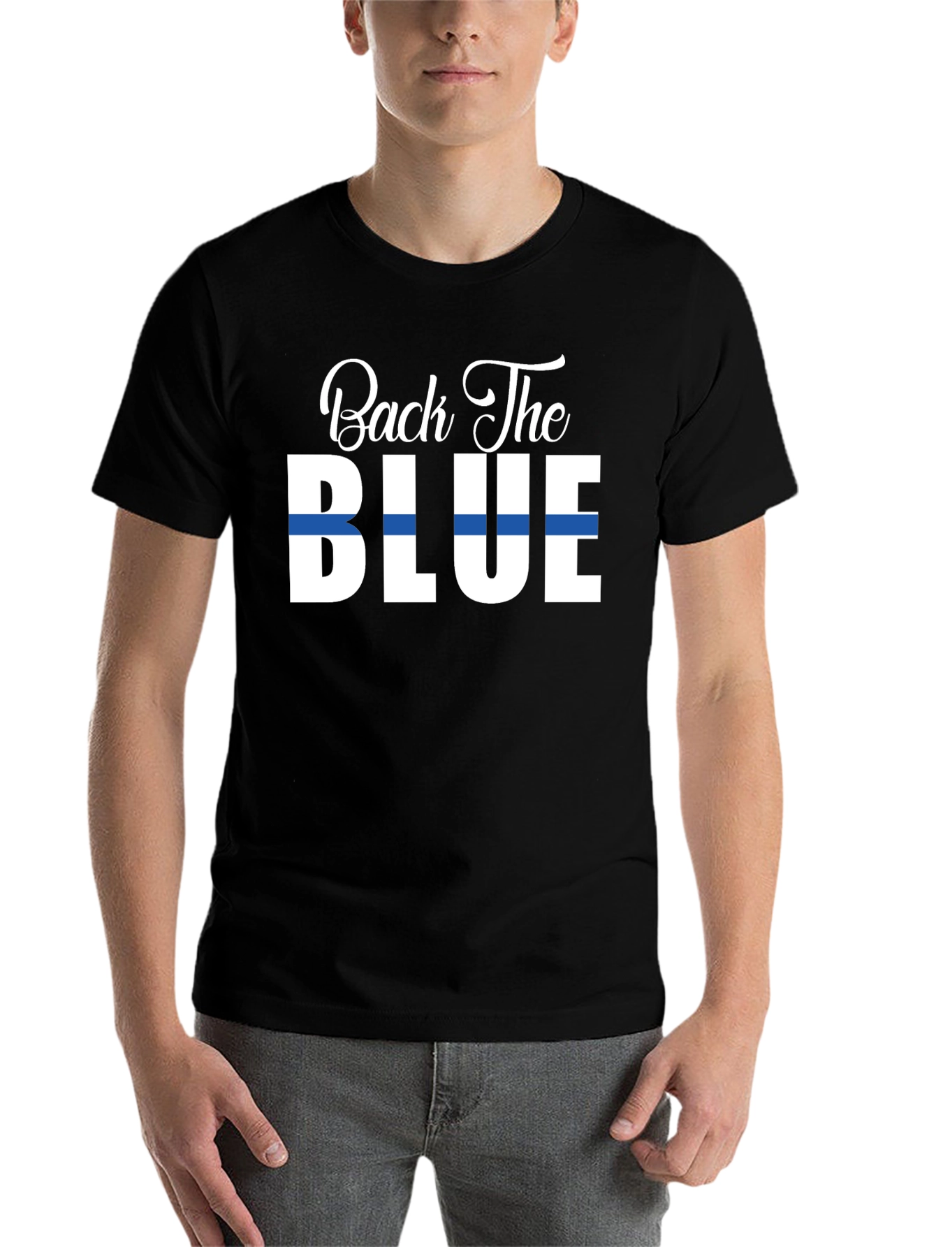 Black Back The Blue Graphic T-Shirt view 7
