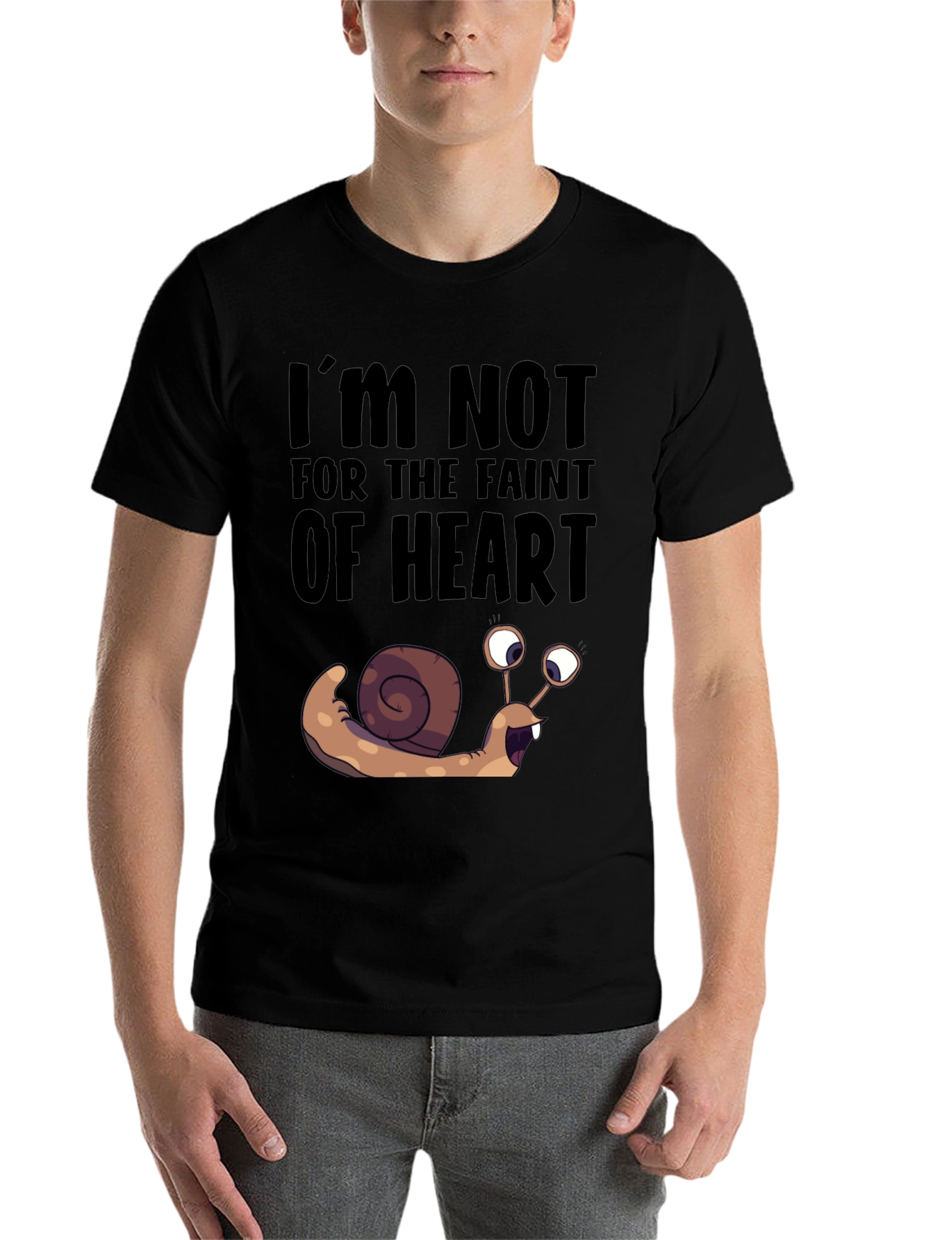 Black Snail Graphic T-Shirt - Not for the Faint of Heart Funny Tee view 7