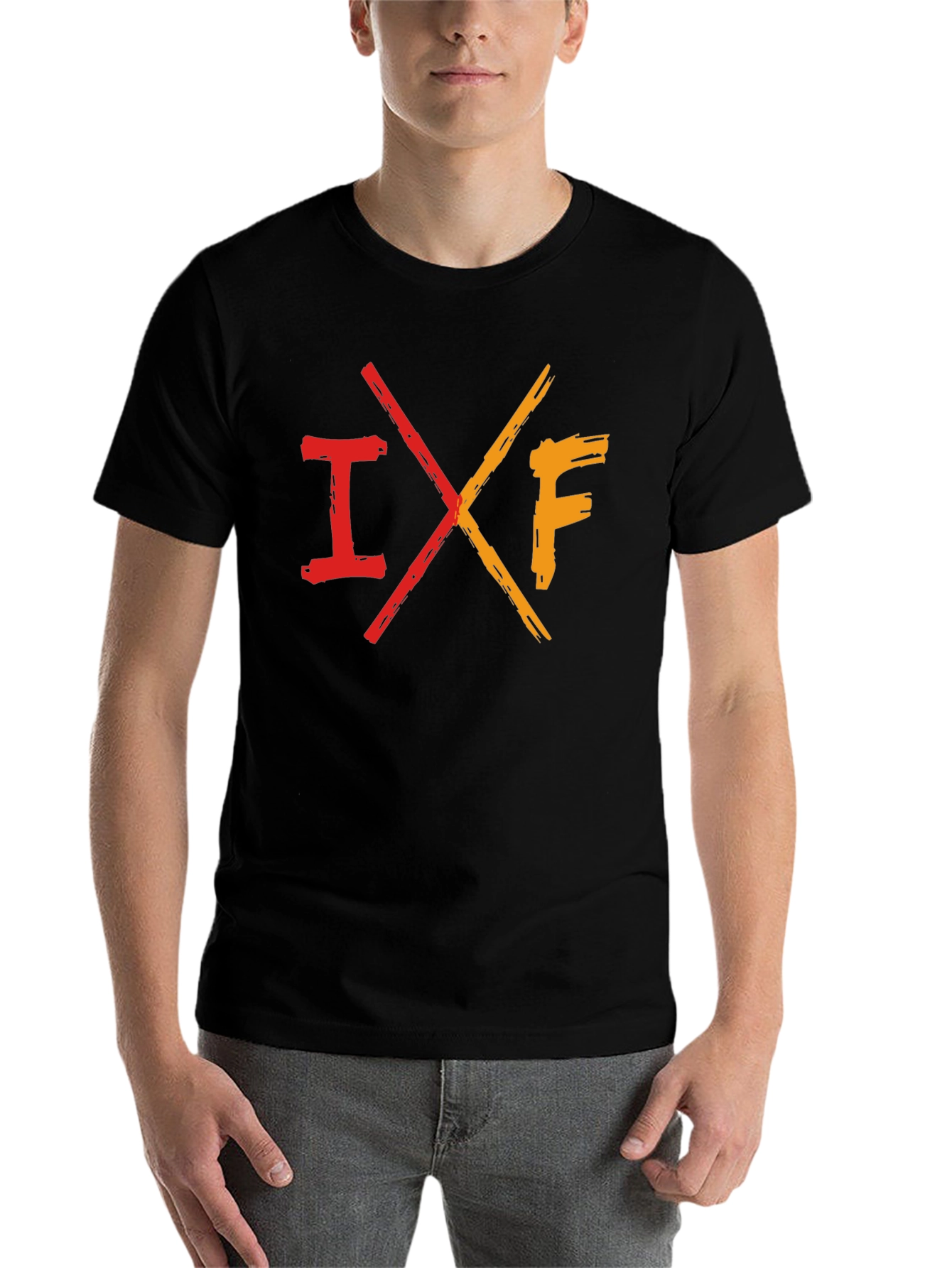 Black IXF Graphic Print Men's Black T-Shirt view 7
