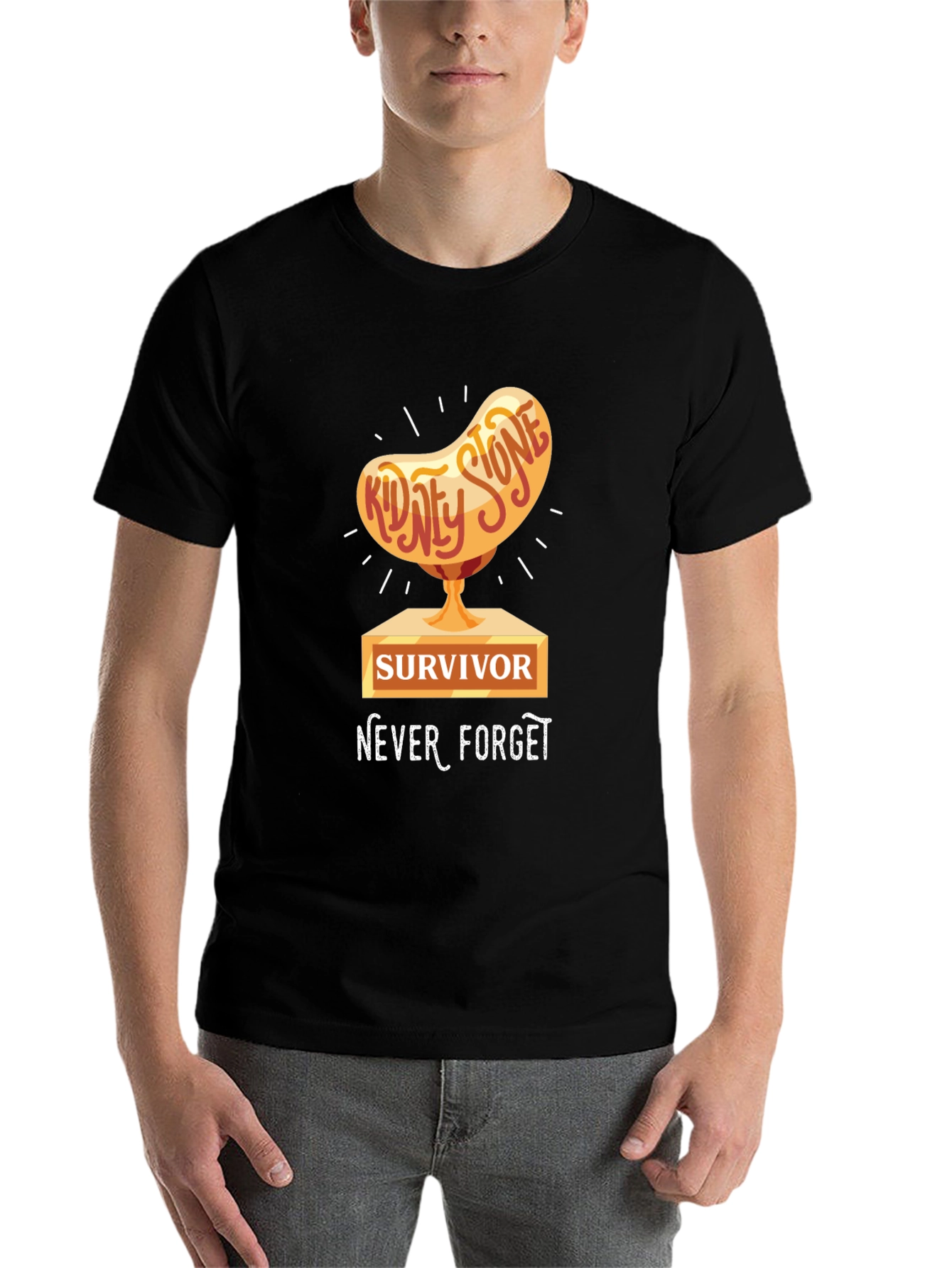 Black Kidney Stone Survivor T-Shirt view 7