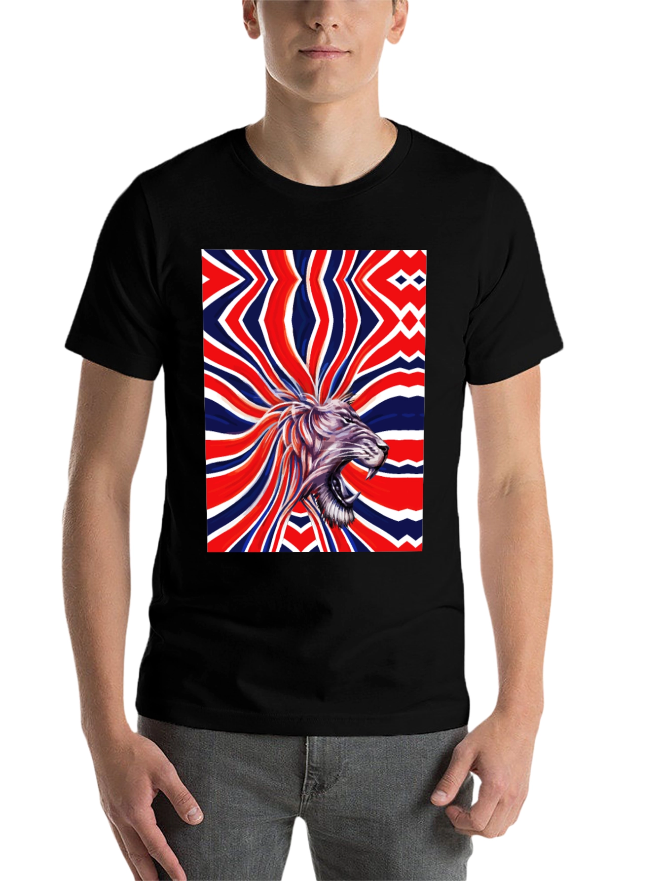 Black Lion Union Jack Graphic Tee view 7