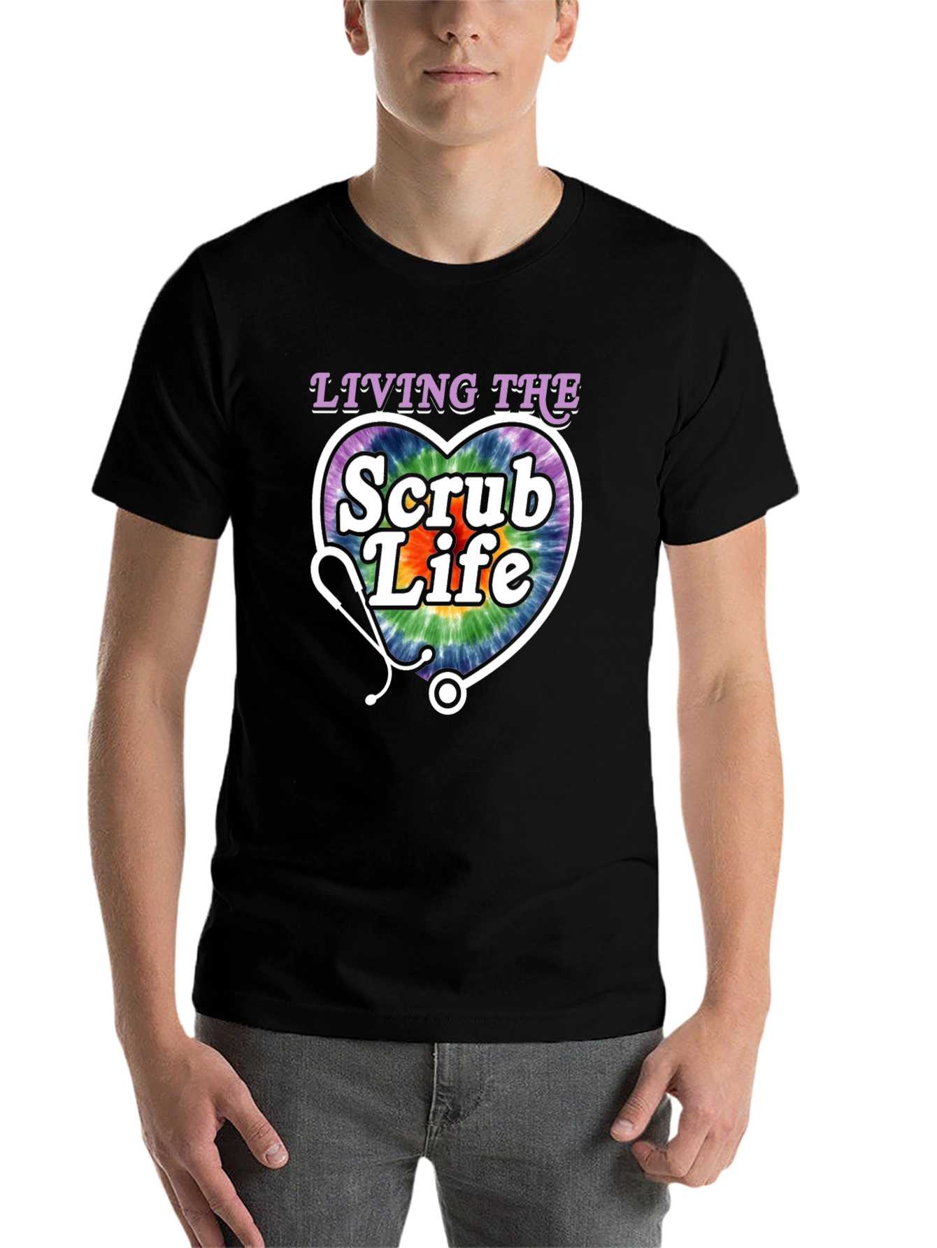 Black Living The Scrub Life Graphic Tee view 7