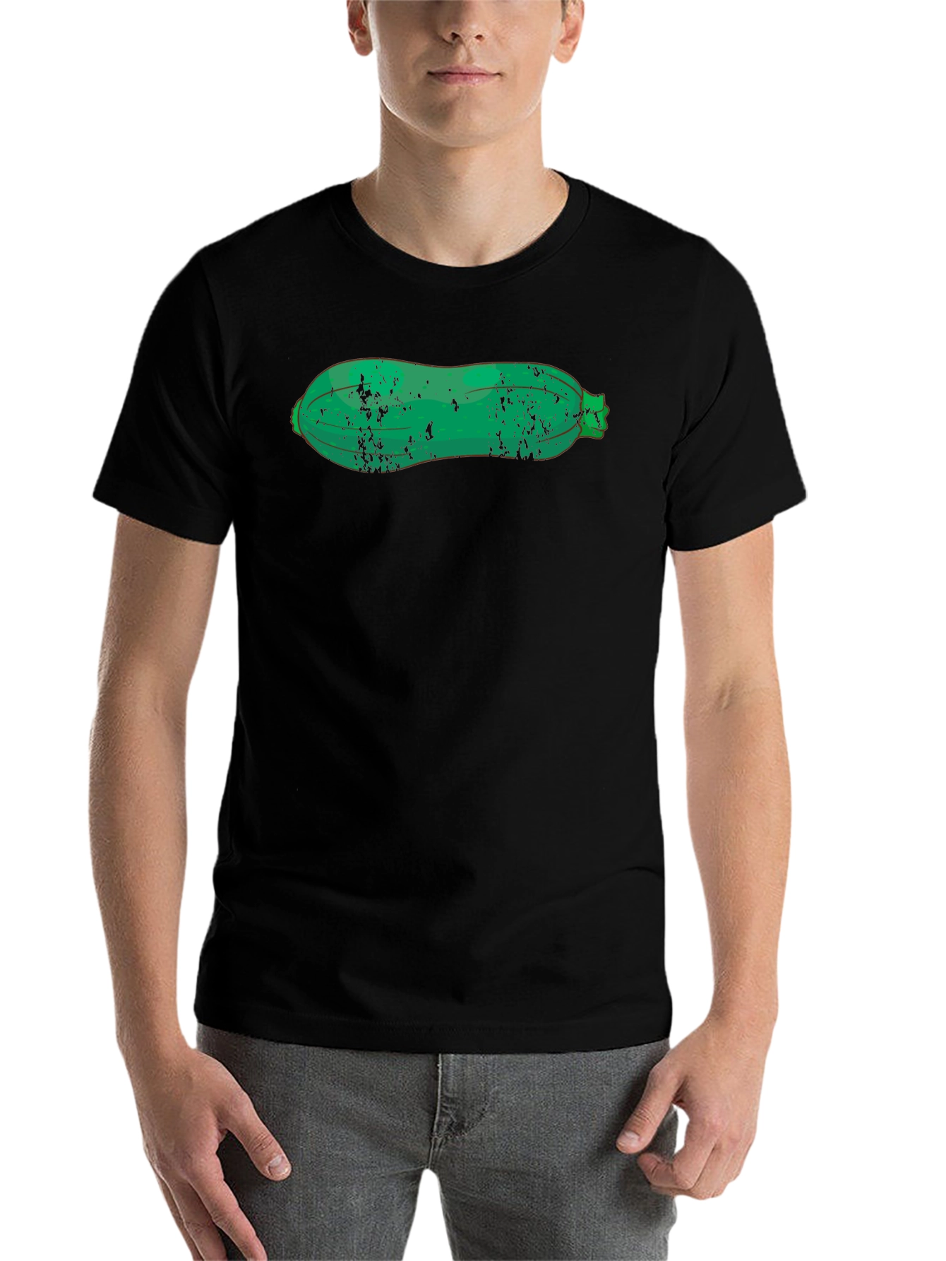 Black Zucchini Graphic Tee - Black Cotton T-Shirt view 7