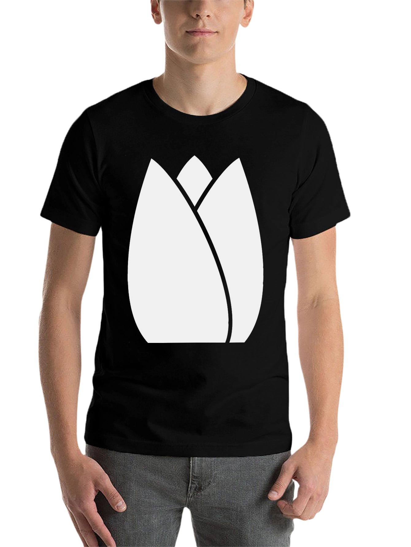 Black Tulip Graphic Tee - Modern Minimalist Design view 7