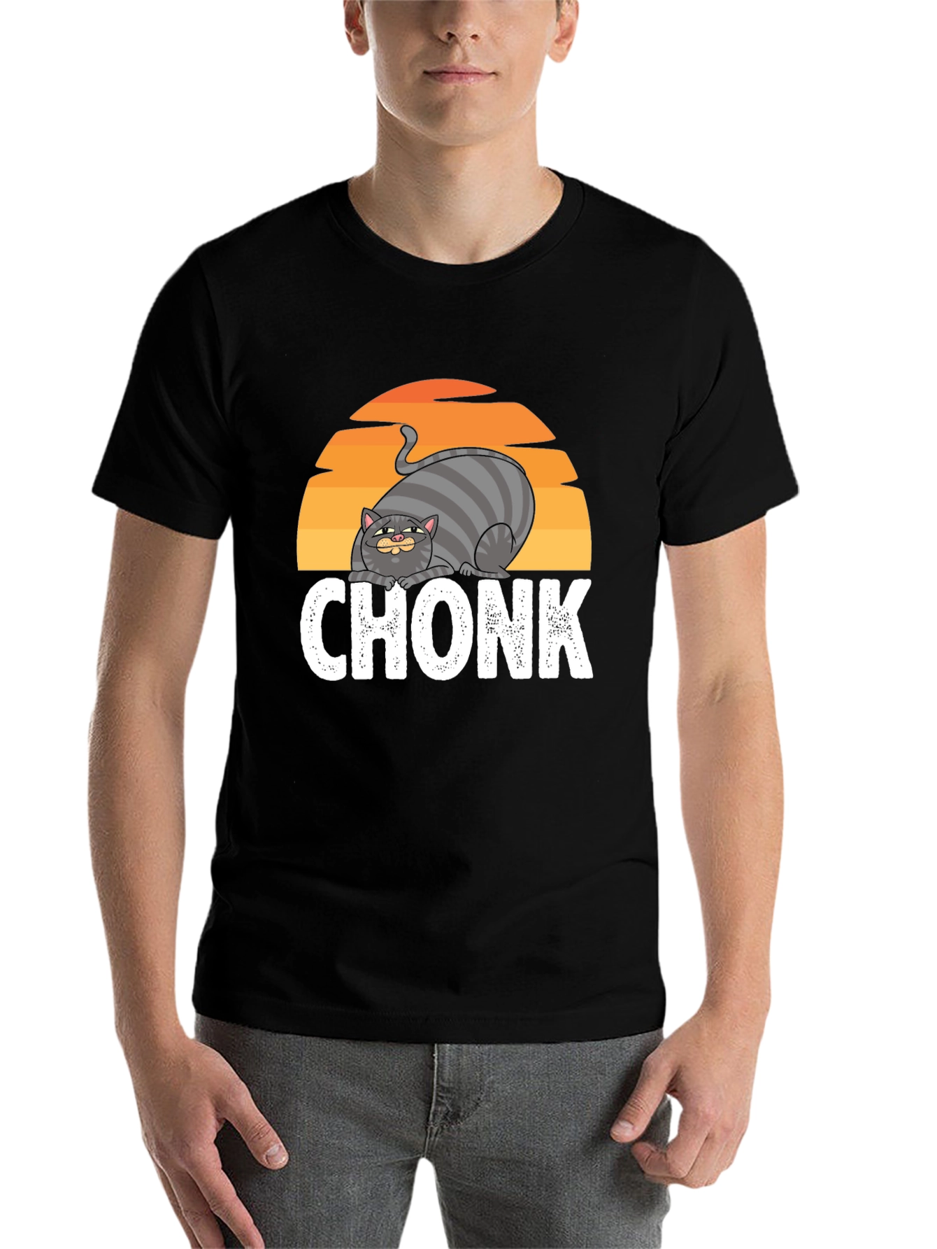 Black Chonk Cat Graphic Tee - Unisex Fit view 7