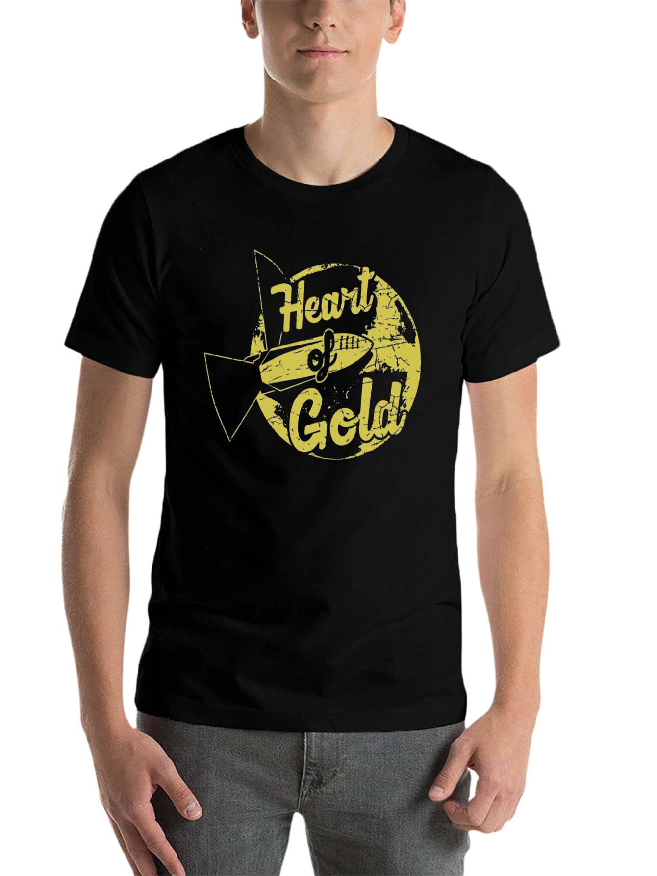Black Heart of Gold Graphic Tee - Retro Sci-Fi Style view 7