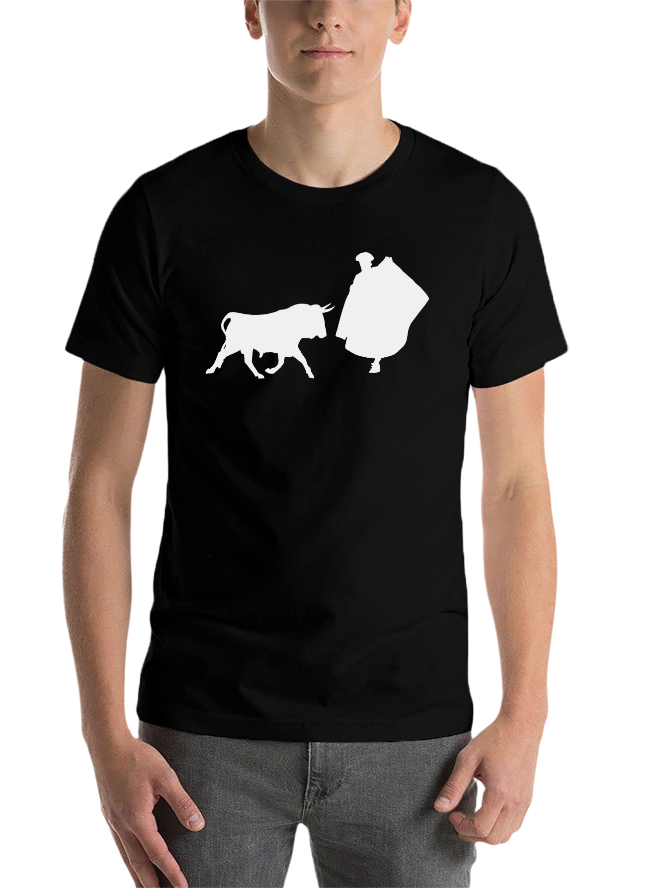 Black Bullfight Graphic Tee - Stylish Black T-Shirt view 7