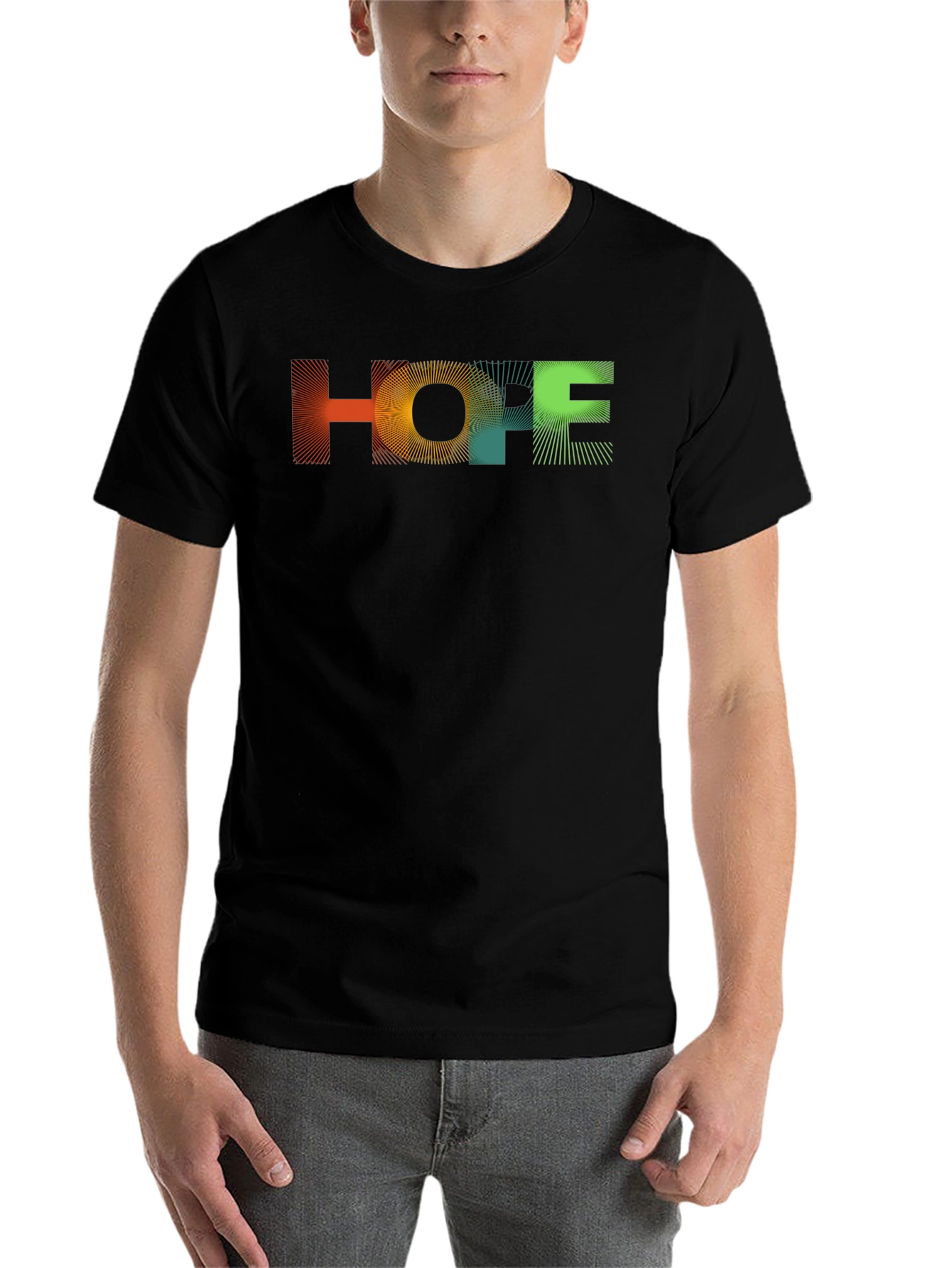 Black HOPE Graphic Print Black T-Shirt view 7