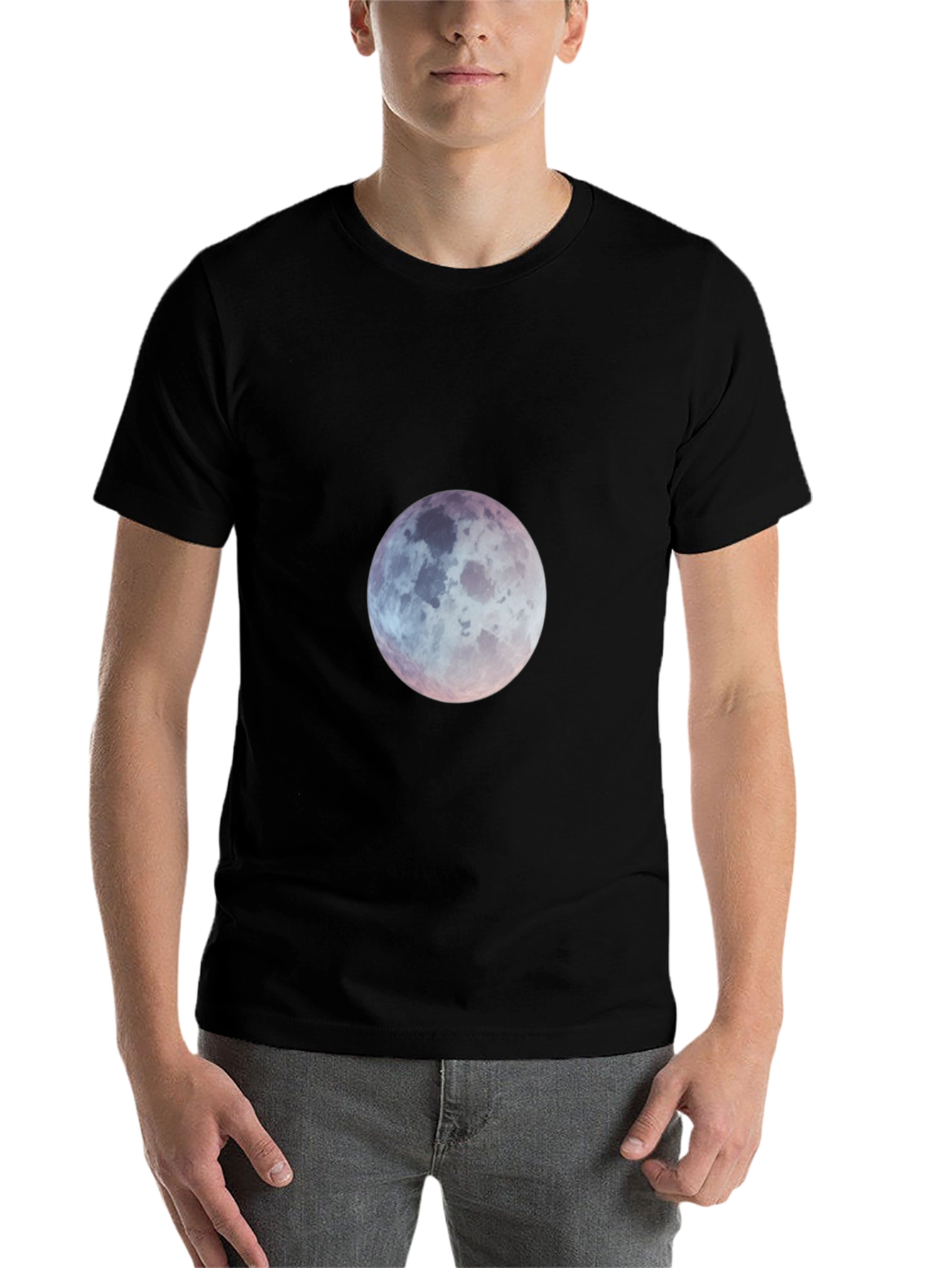 Black Lunar Graphic Tee - Black Cotton T-Shirt view 7