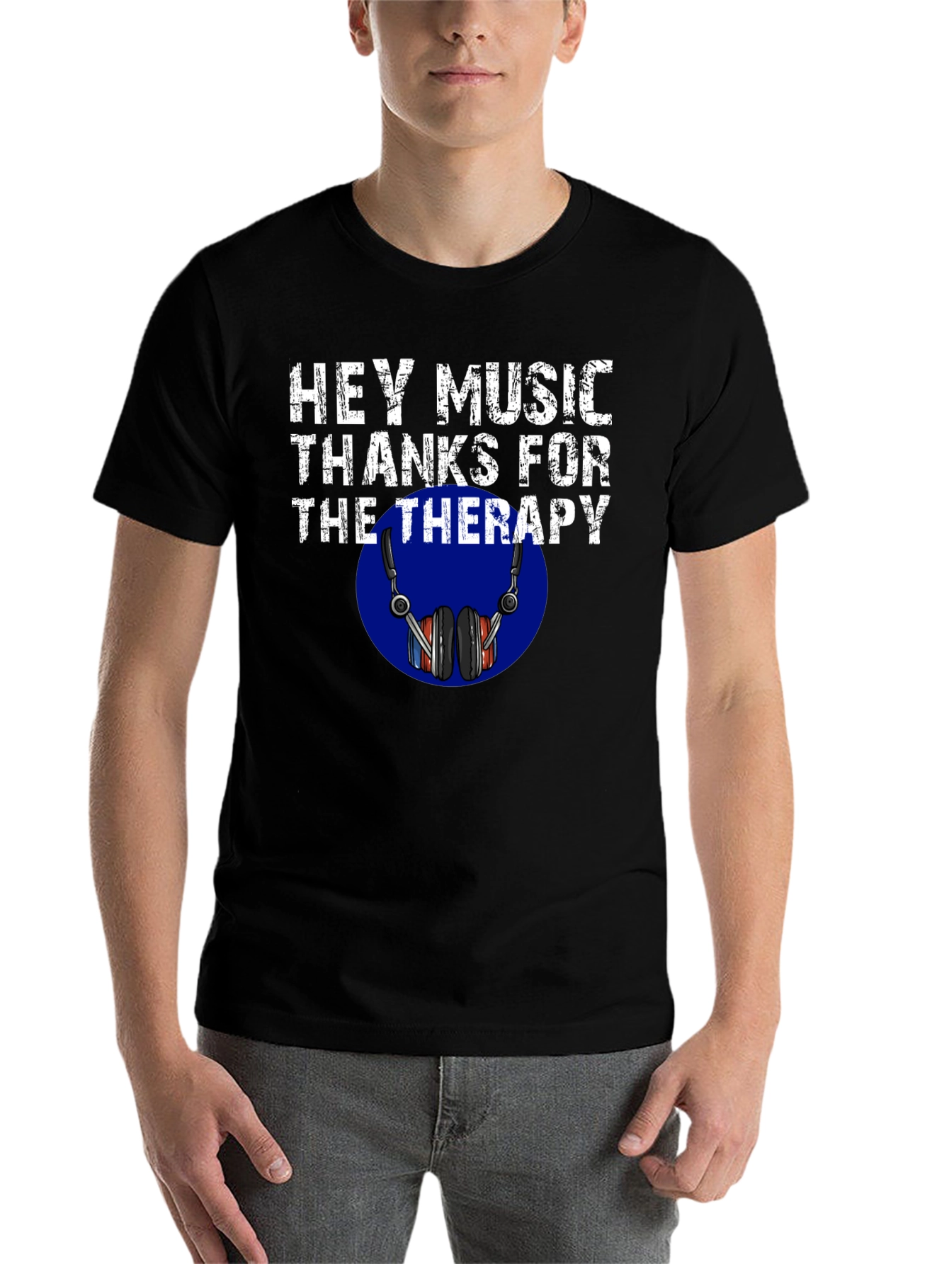 Black Music Therapy Graphic Tee - Soft Cotton Blend view 7