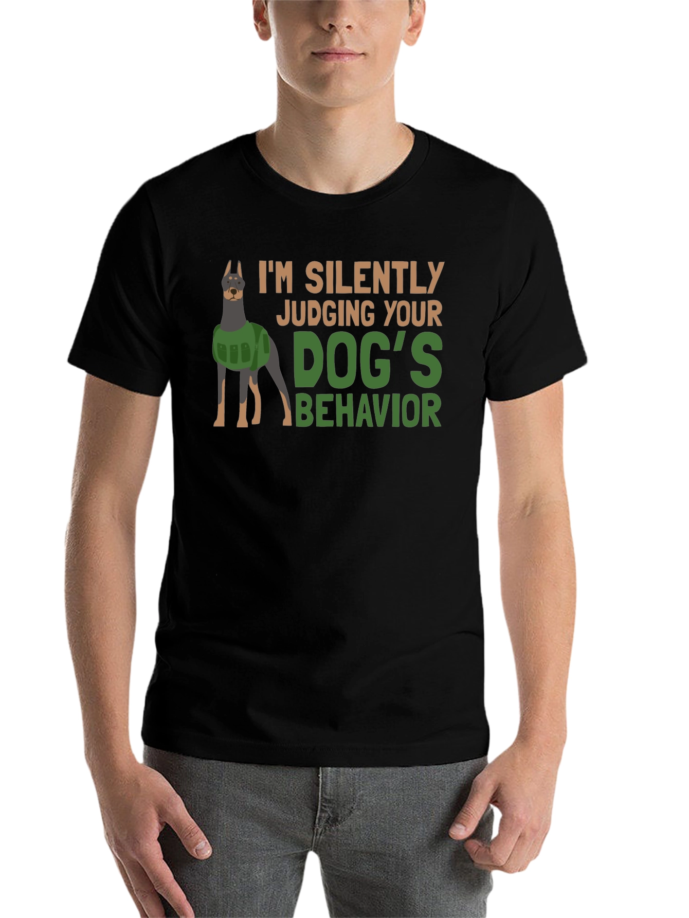Black Dog Behavior T-Shirt - Judging You Silently! view 7