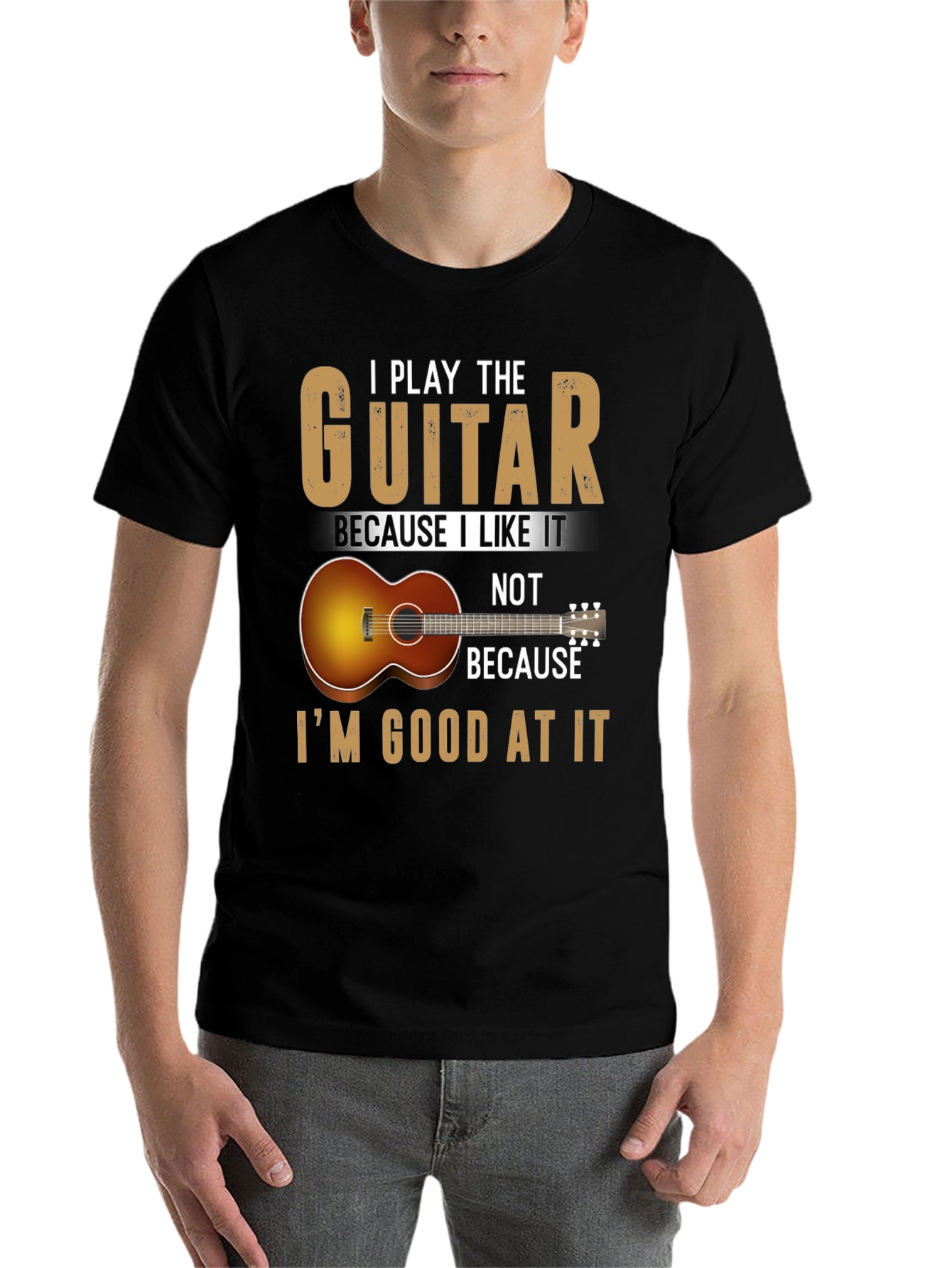 Black Guitarist Tee: I Play Because I Like It view 7