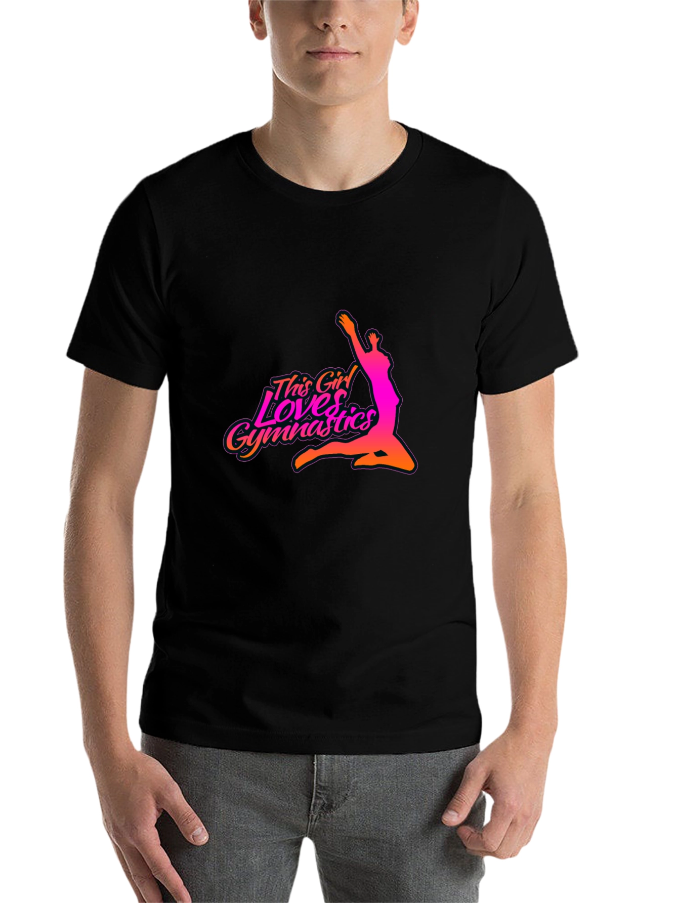 Gymnastics Girl Black T-Shirt - 7