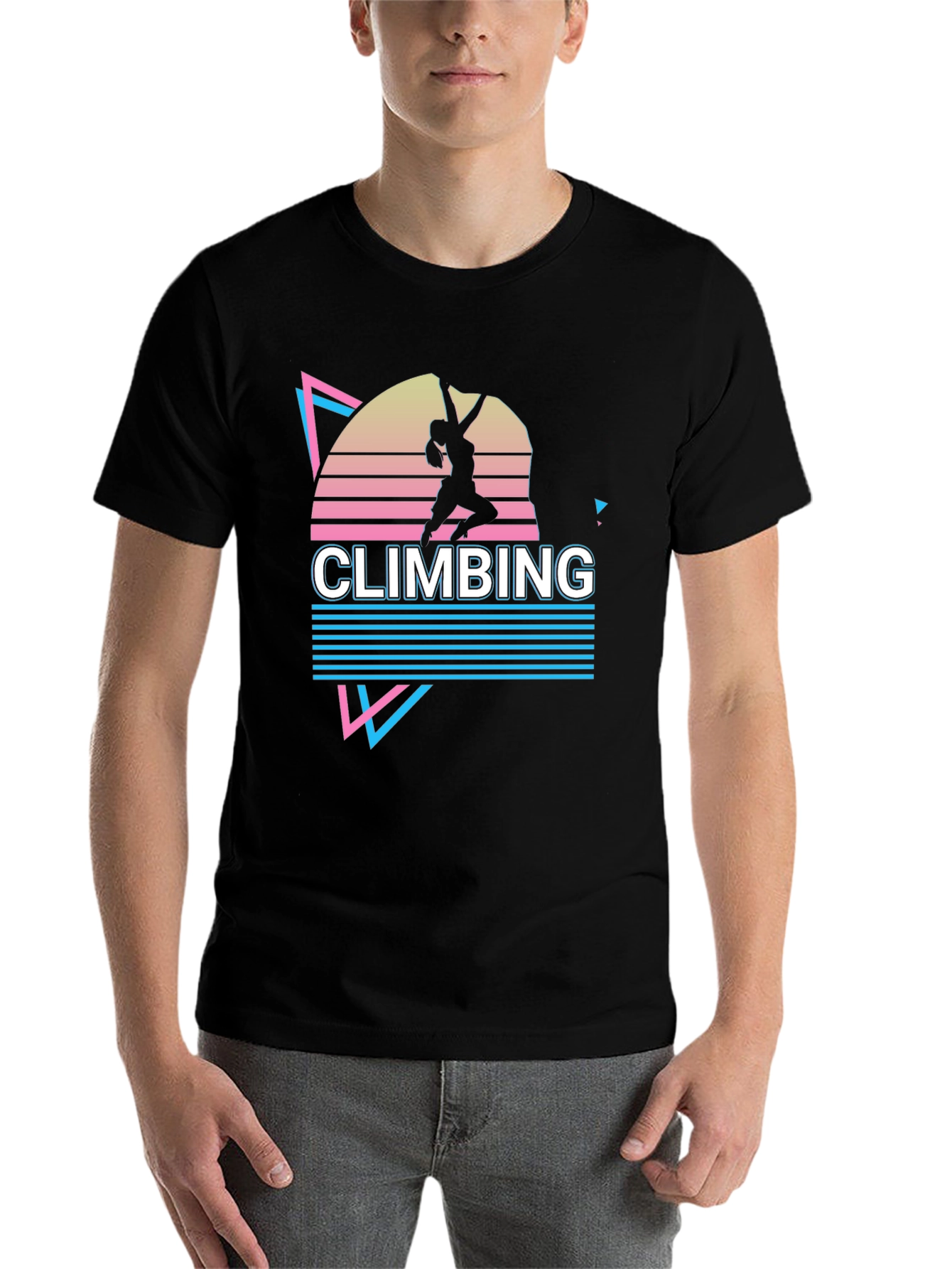 Black Retro Climbing T-Shirt - Black view 7