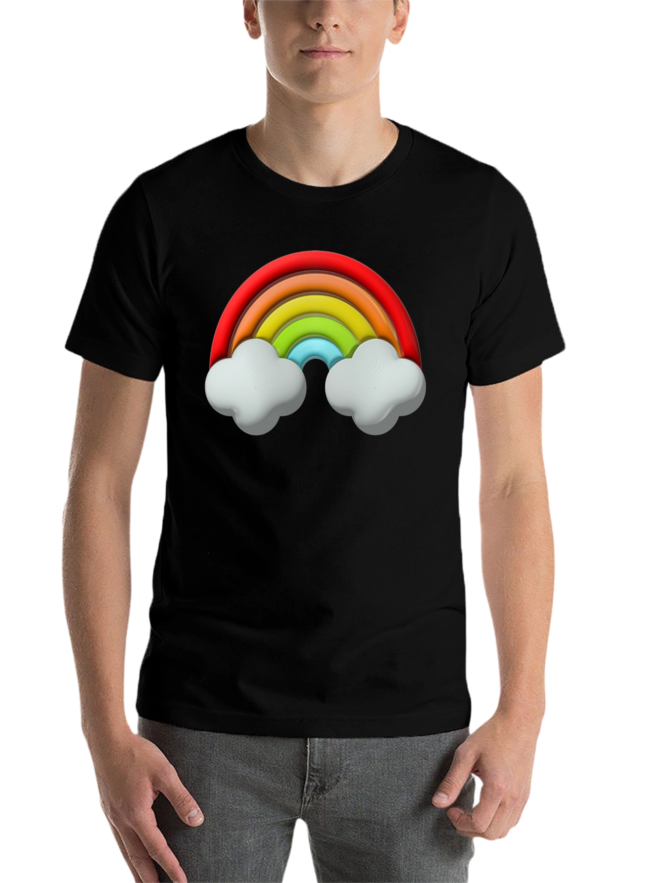 Black Rainbow Graphic T-Shirt - Fun & Unique Design view 7