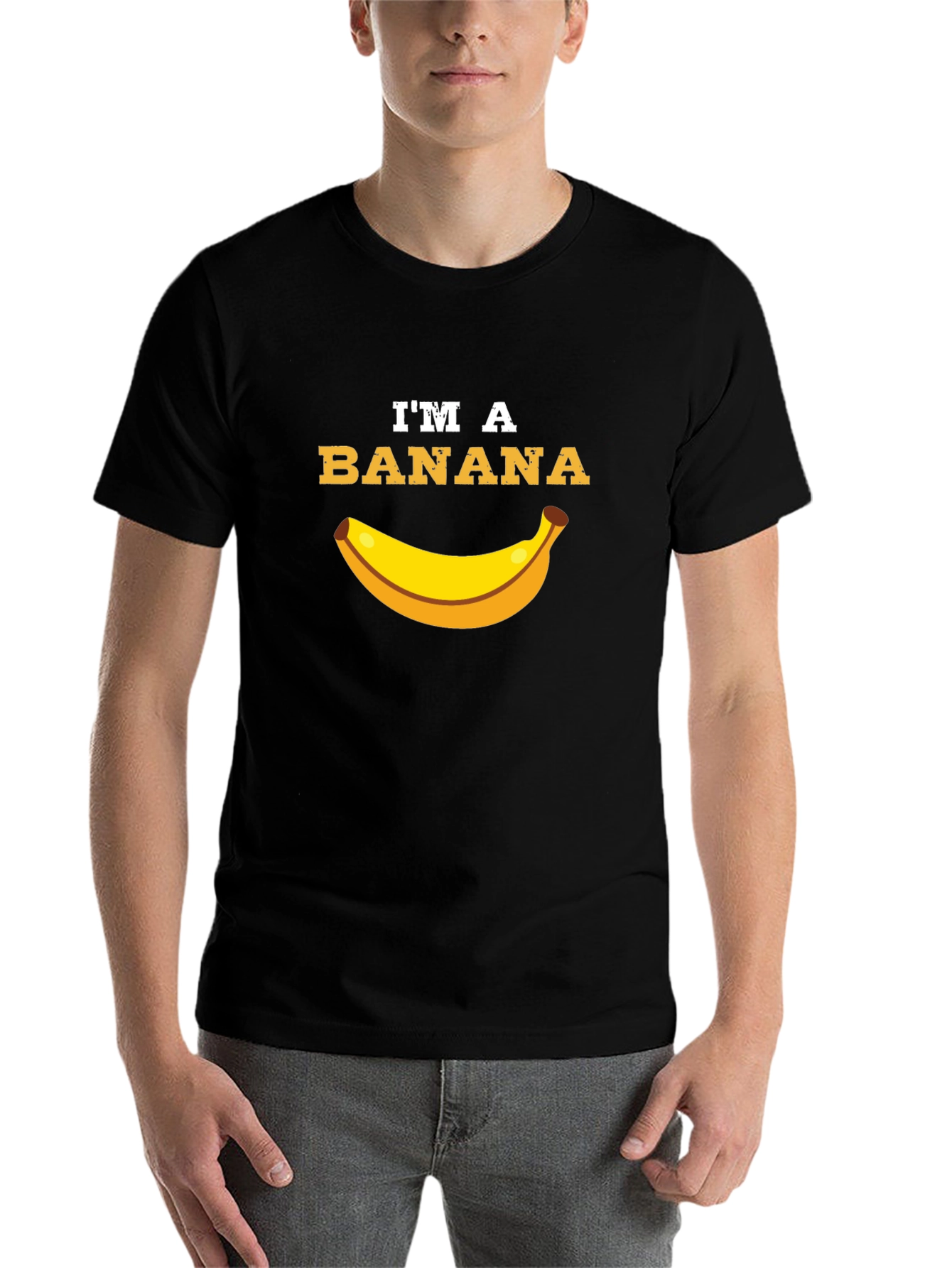 Black I'm a Banana Funny Graphic T-Shirt view 7