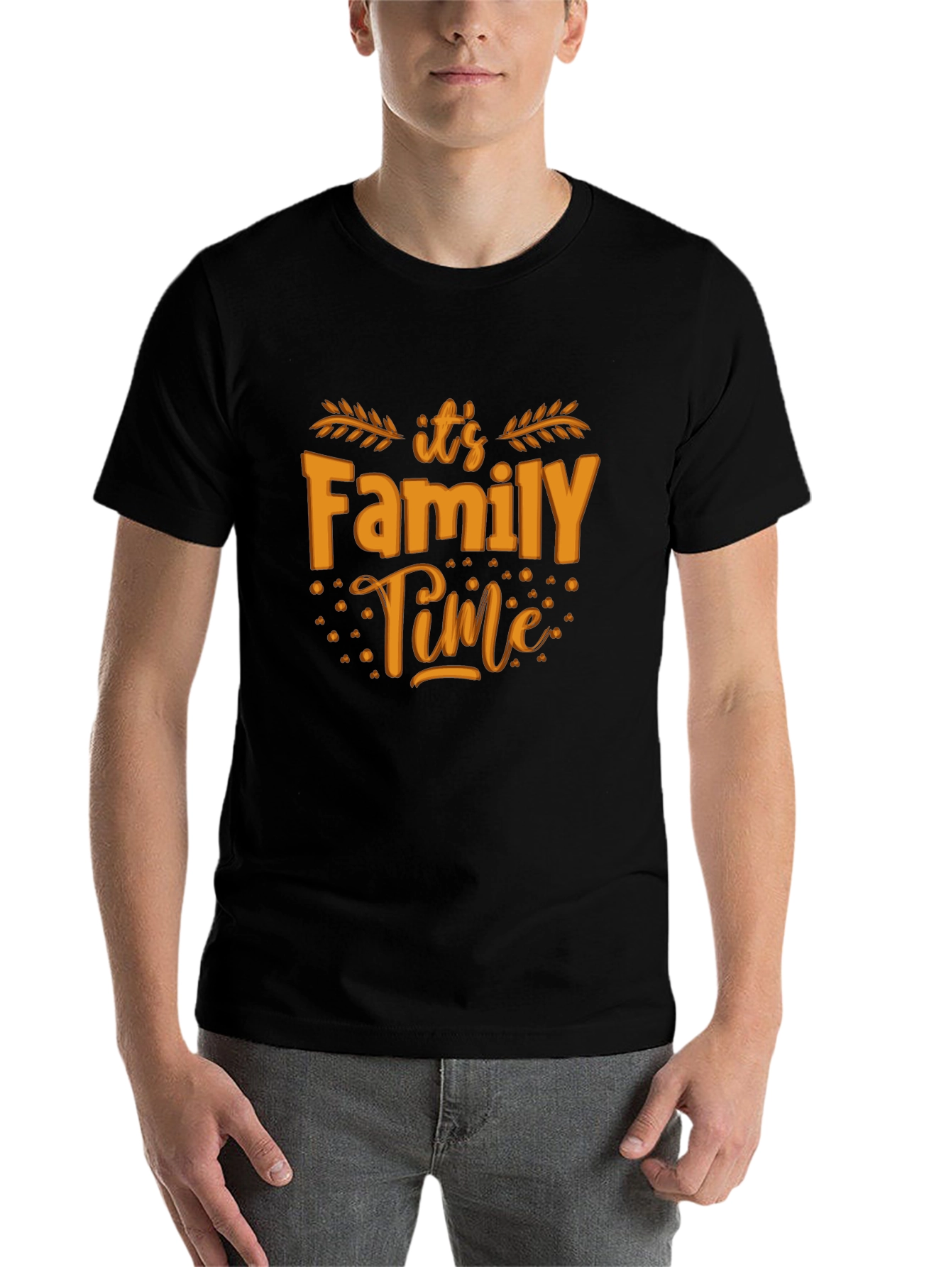 Black Family Time Black T-Shirt view 7