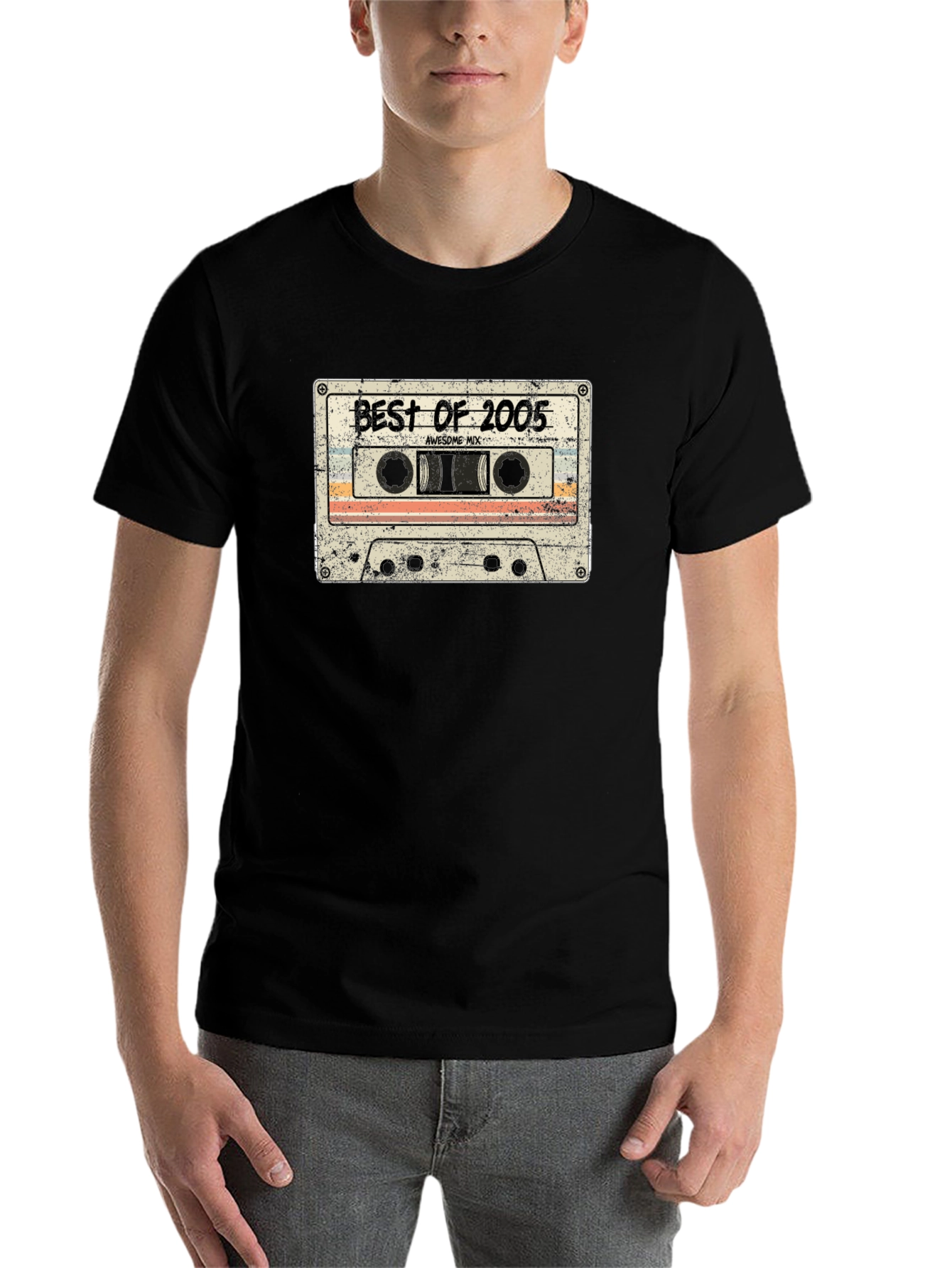 Black Best of 2005 Cassette Tape Graphic T-Shirt view 7