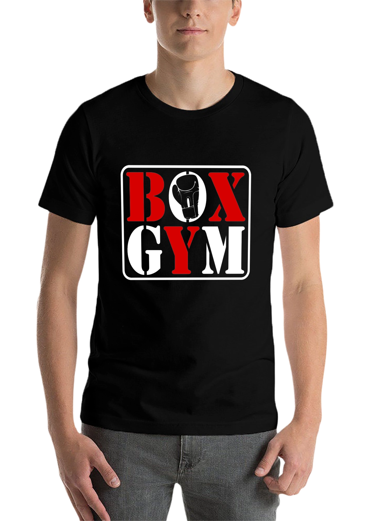 Black Boxing Gym Graphic T-Shirt | Comfortable Crew Neck Tee view 7