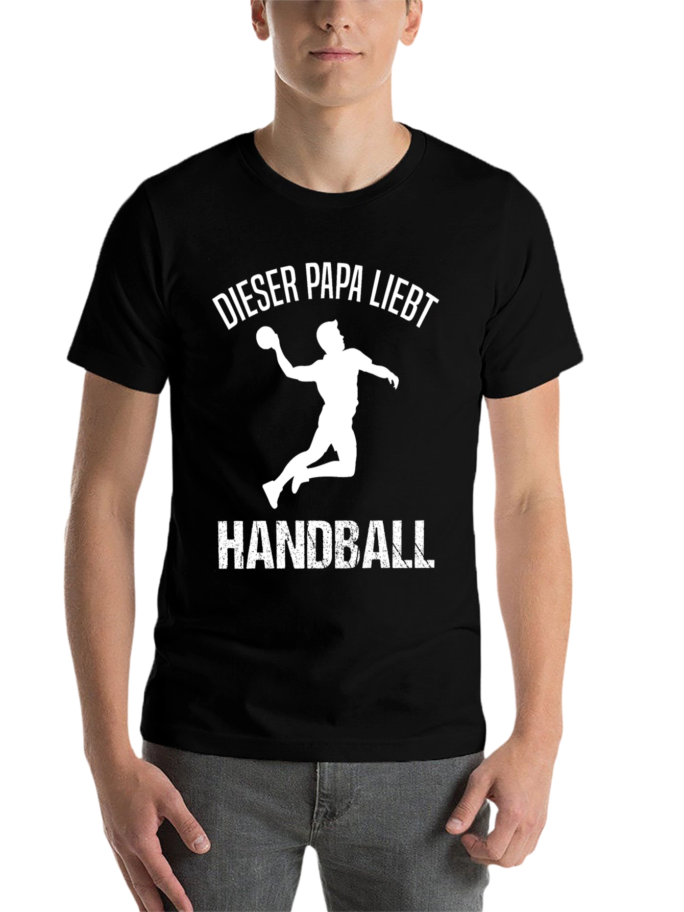 Black Dieser Papa Liebt Handball T-Shirt view 7