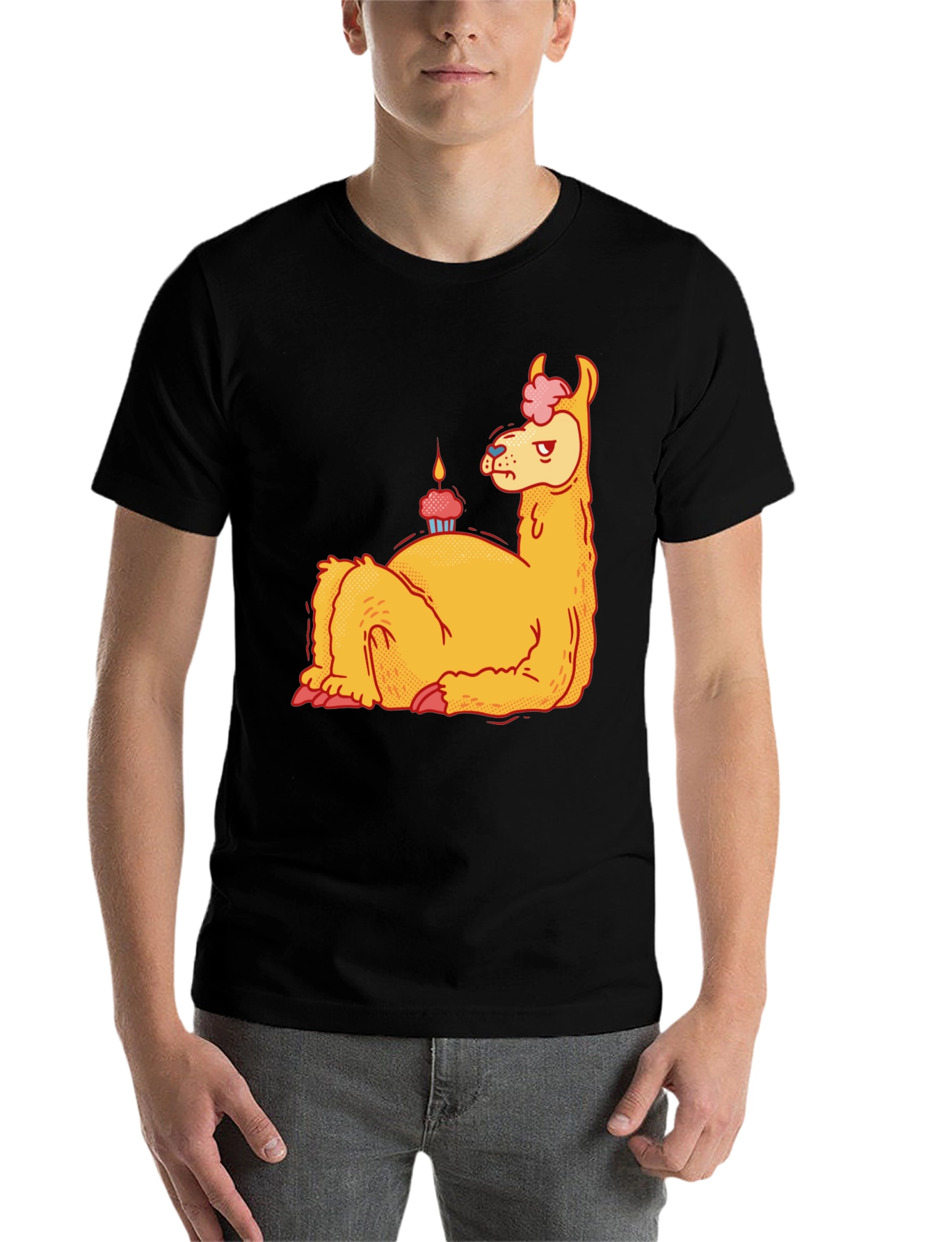 Black Llama Cupcake T-Shirt - Quirky Graphic Tee view 7