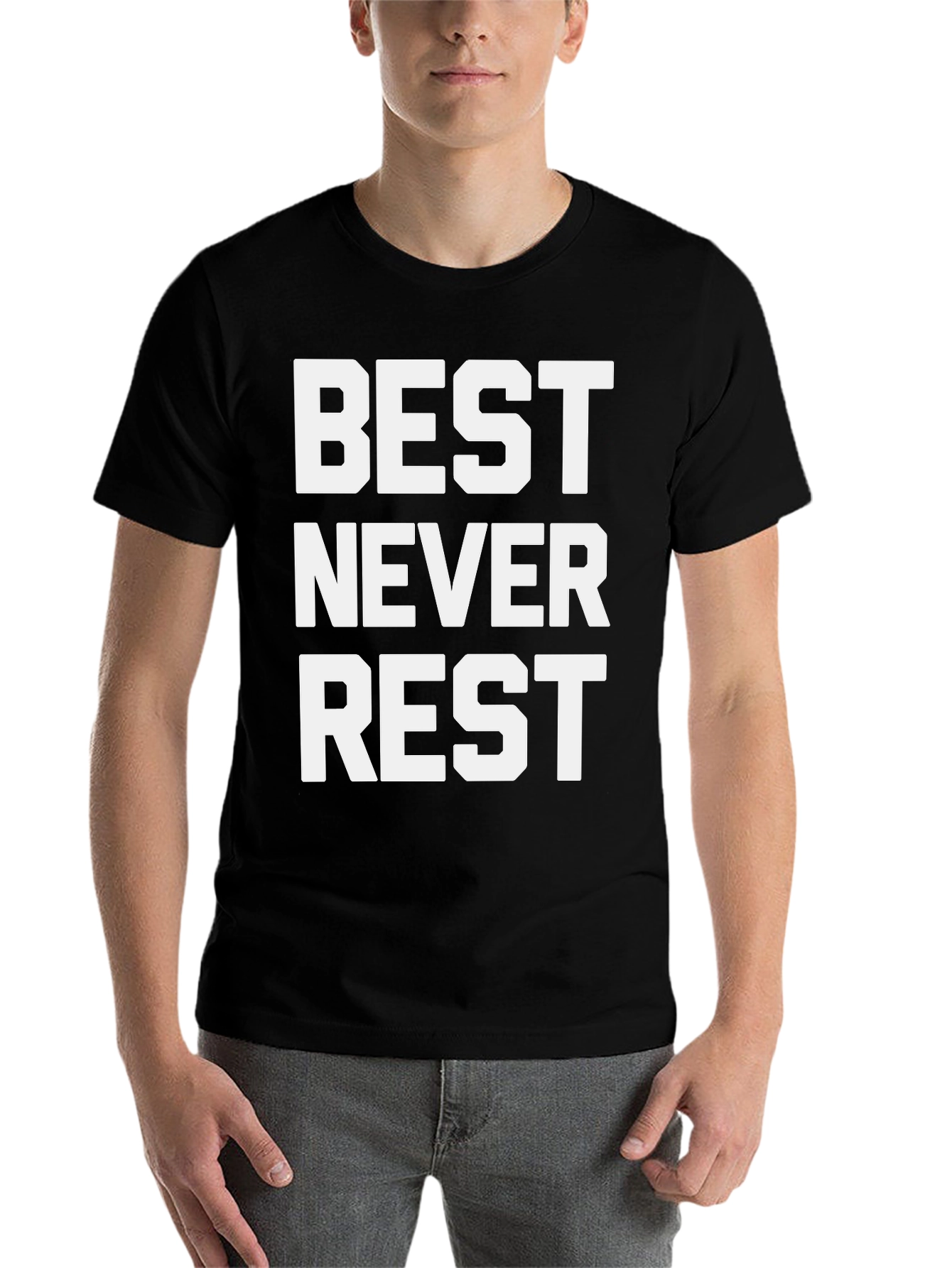 Black Best Never Rest Graphic Tee - Black Cotton view 7