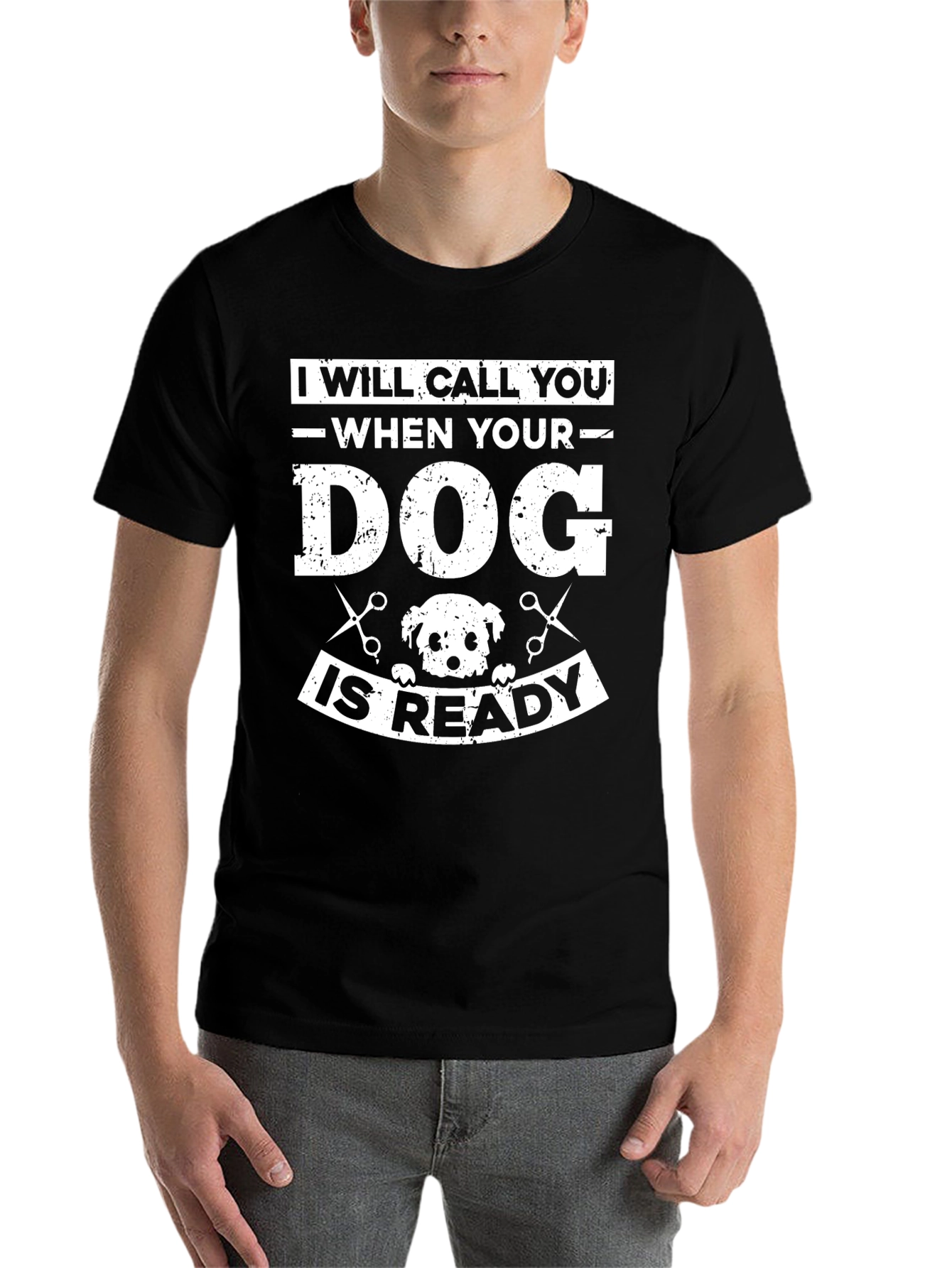 Black Dog Grooming Ready T-Shirt view 7