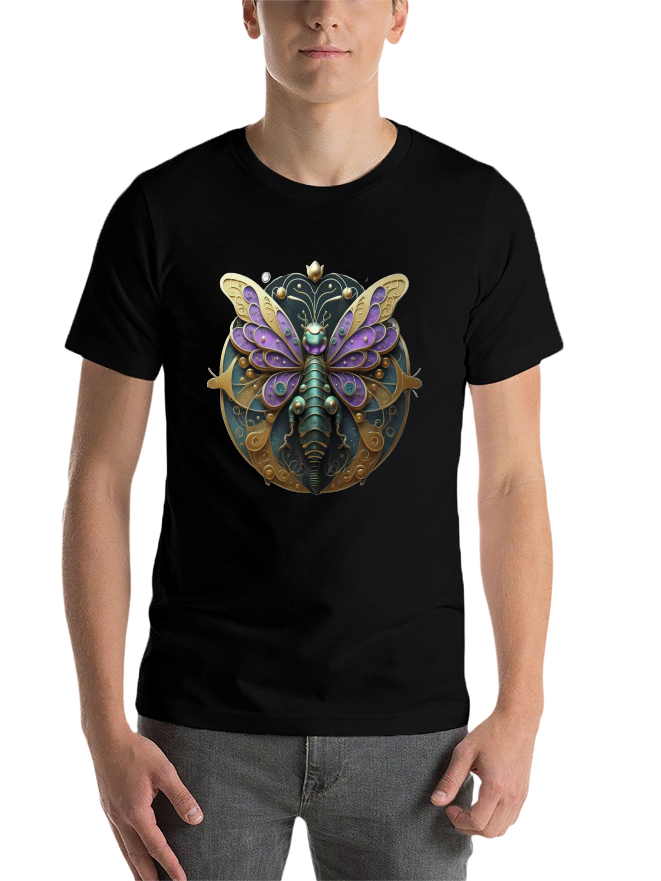 Black Steampunk Butterfly T-Shirt view 7