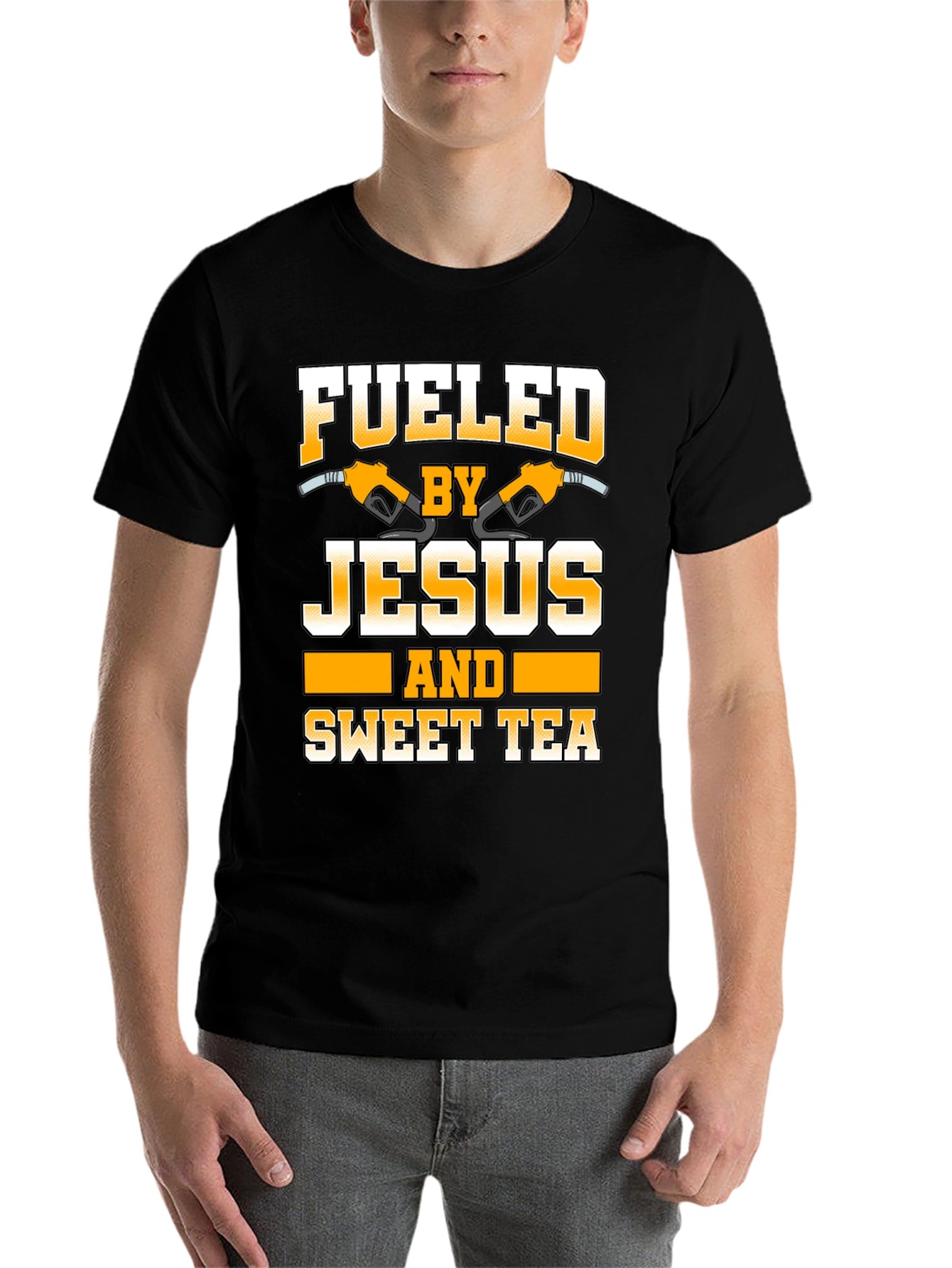 Black Fueled by Jesus and Sweet Tea Graphic Tee view 7
