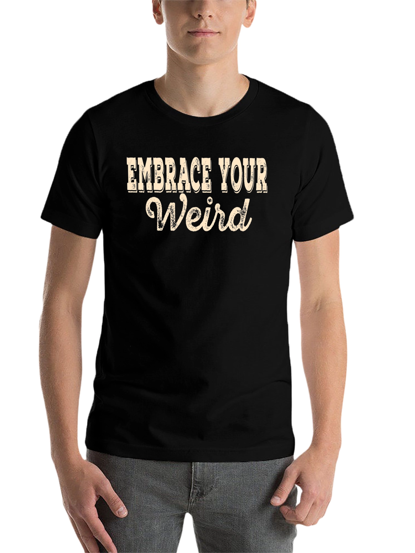 Black Embrace Your Weird Graphic T-Shirt view 7