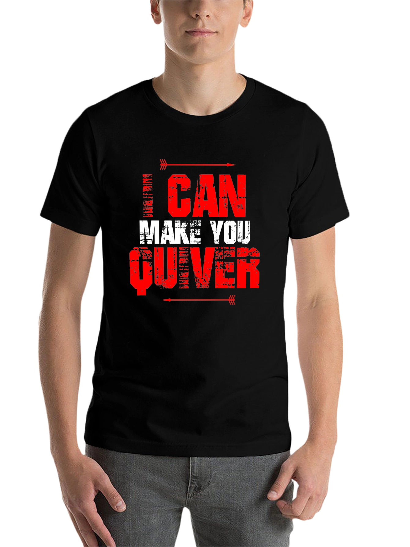 Black I Can Make You Quiver Graphic Tee - Black Cotton Shirt view 7