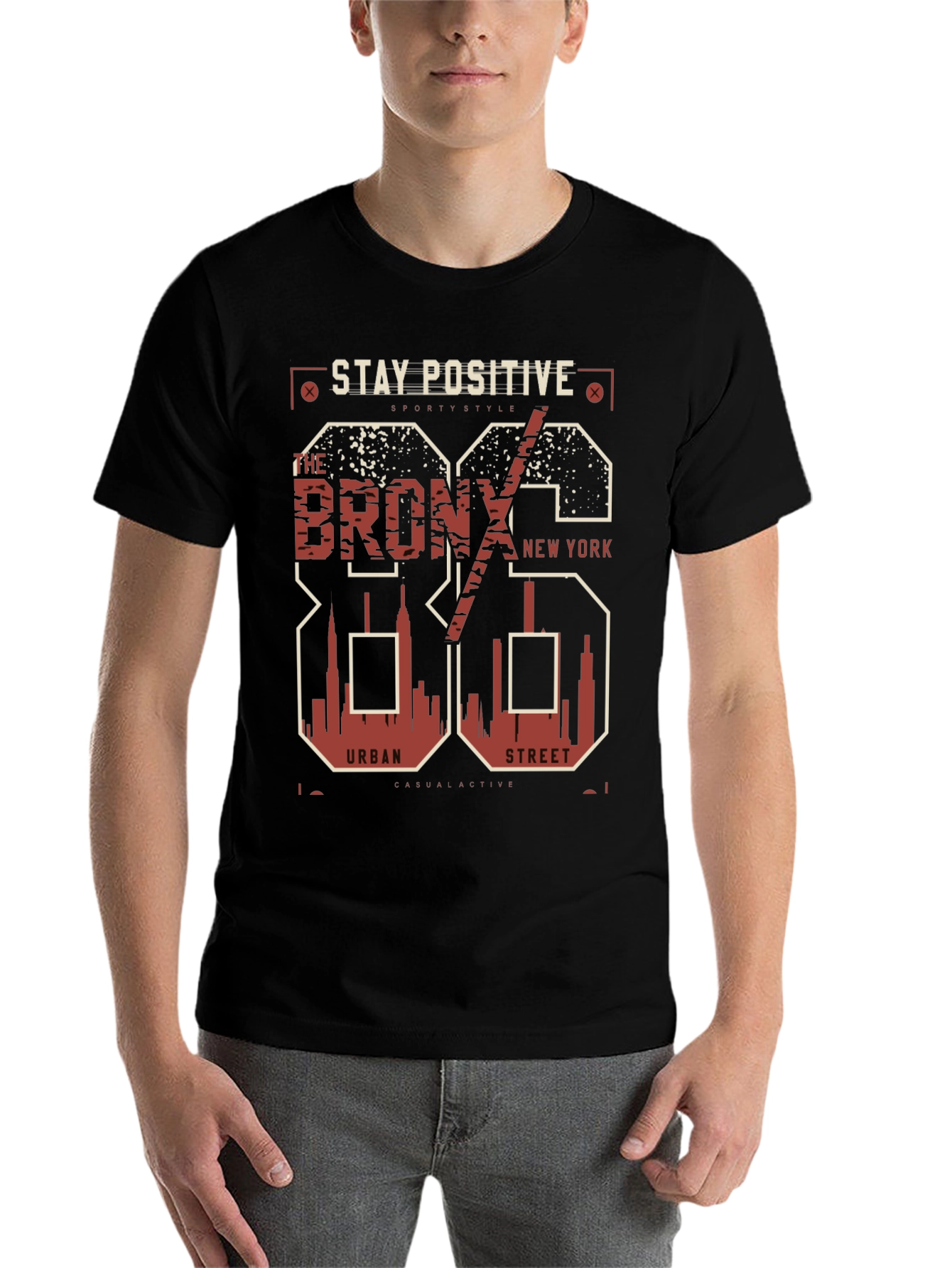 Black Stay Positive Bronx Graphic Tee view 7