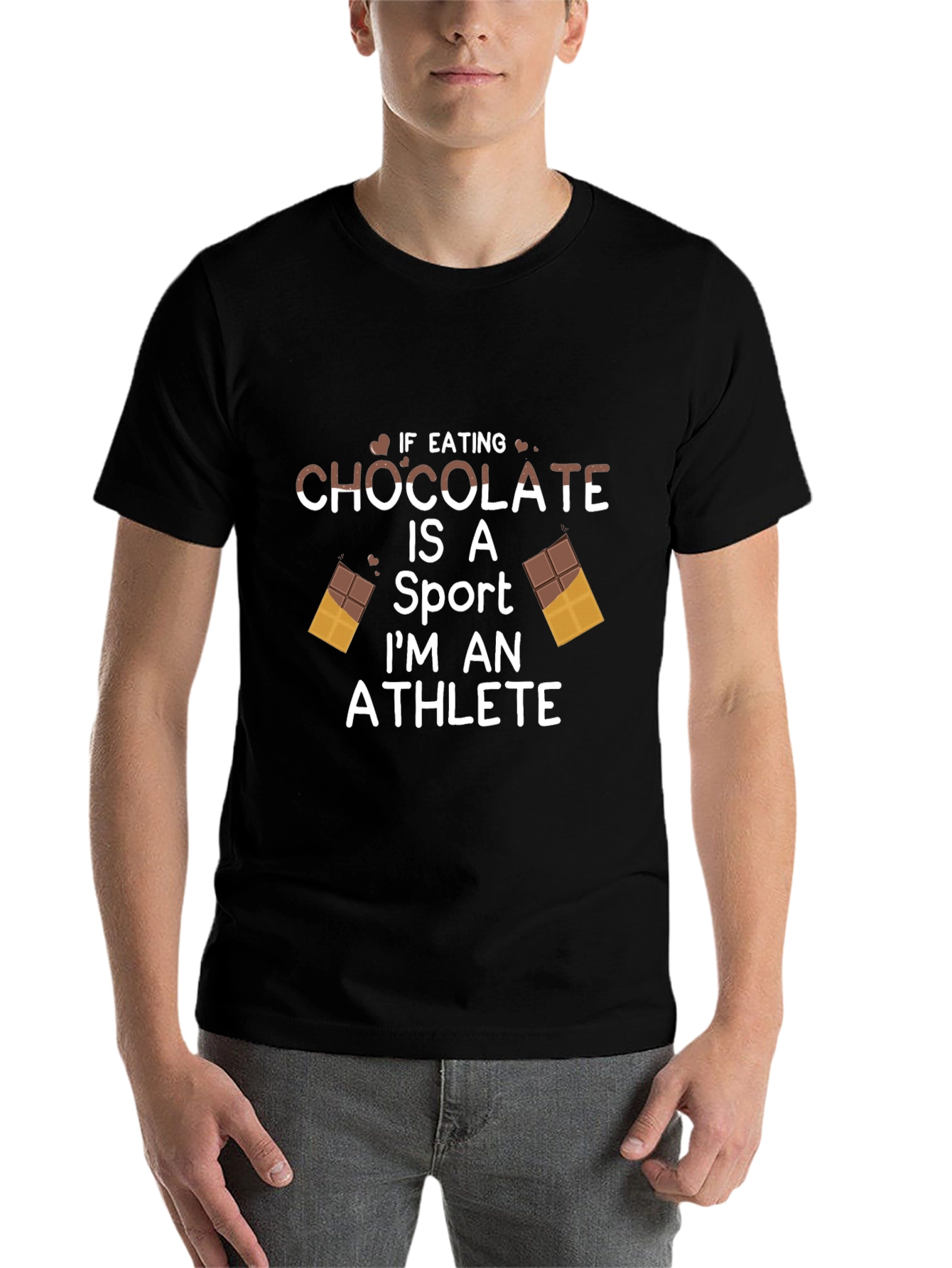 Black Chocolate Athlete T-Shirt Funny Foodie Tee view 7