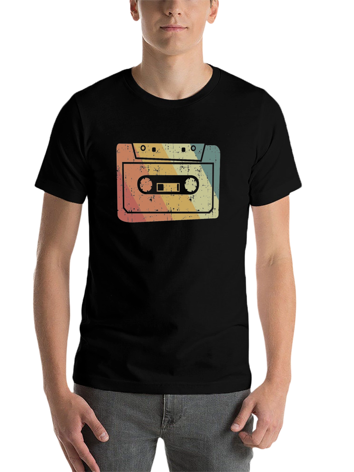 Black Retro Cassette Tape Graphic Tee view 7