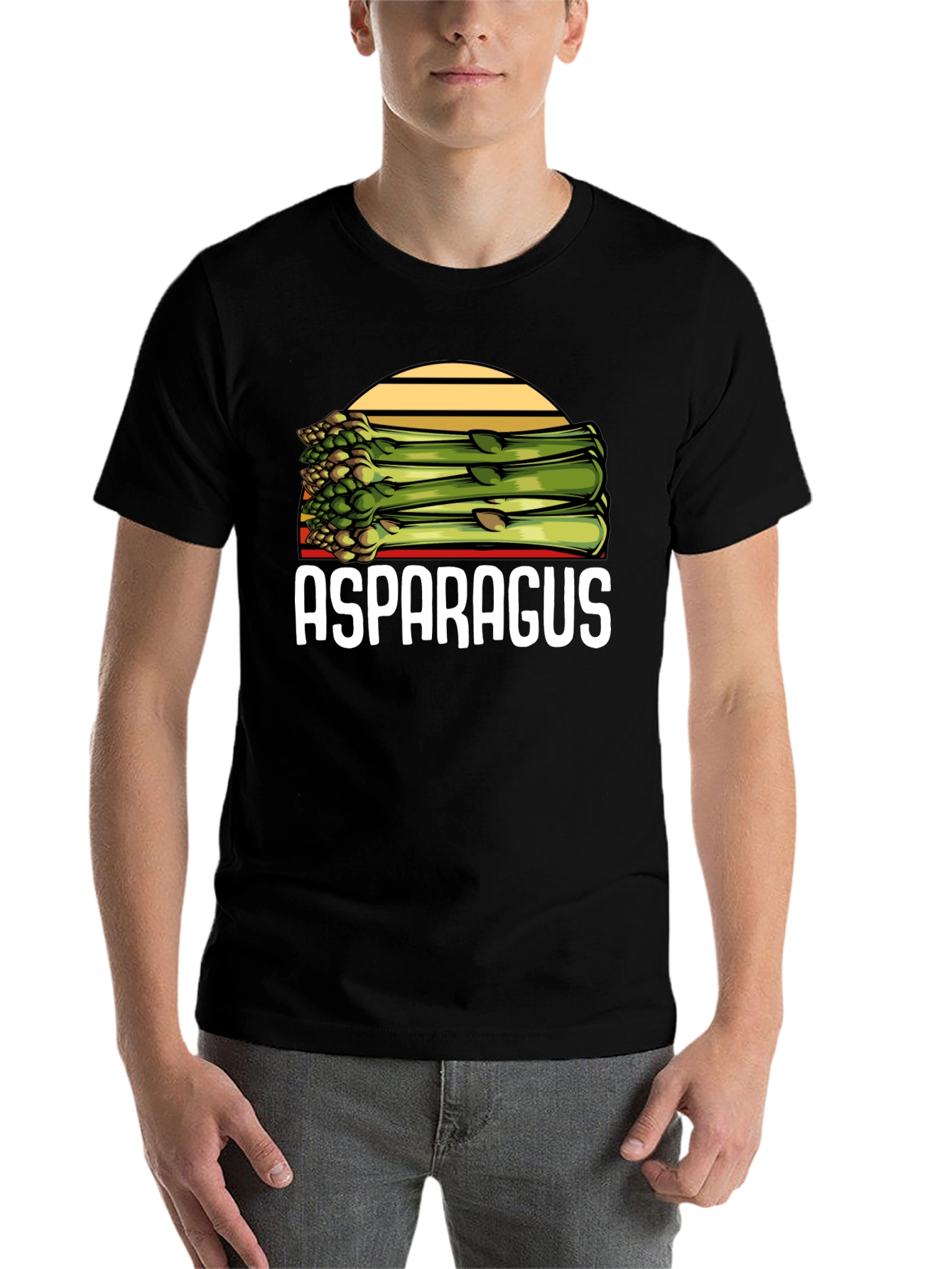 Black Asparagus Graphic Tee - Funny Foodie T-Shirt view 7
