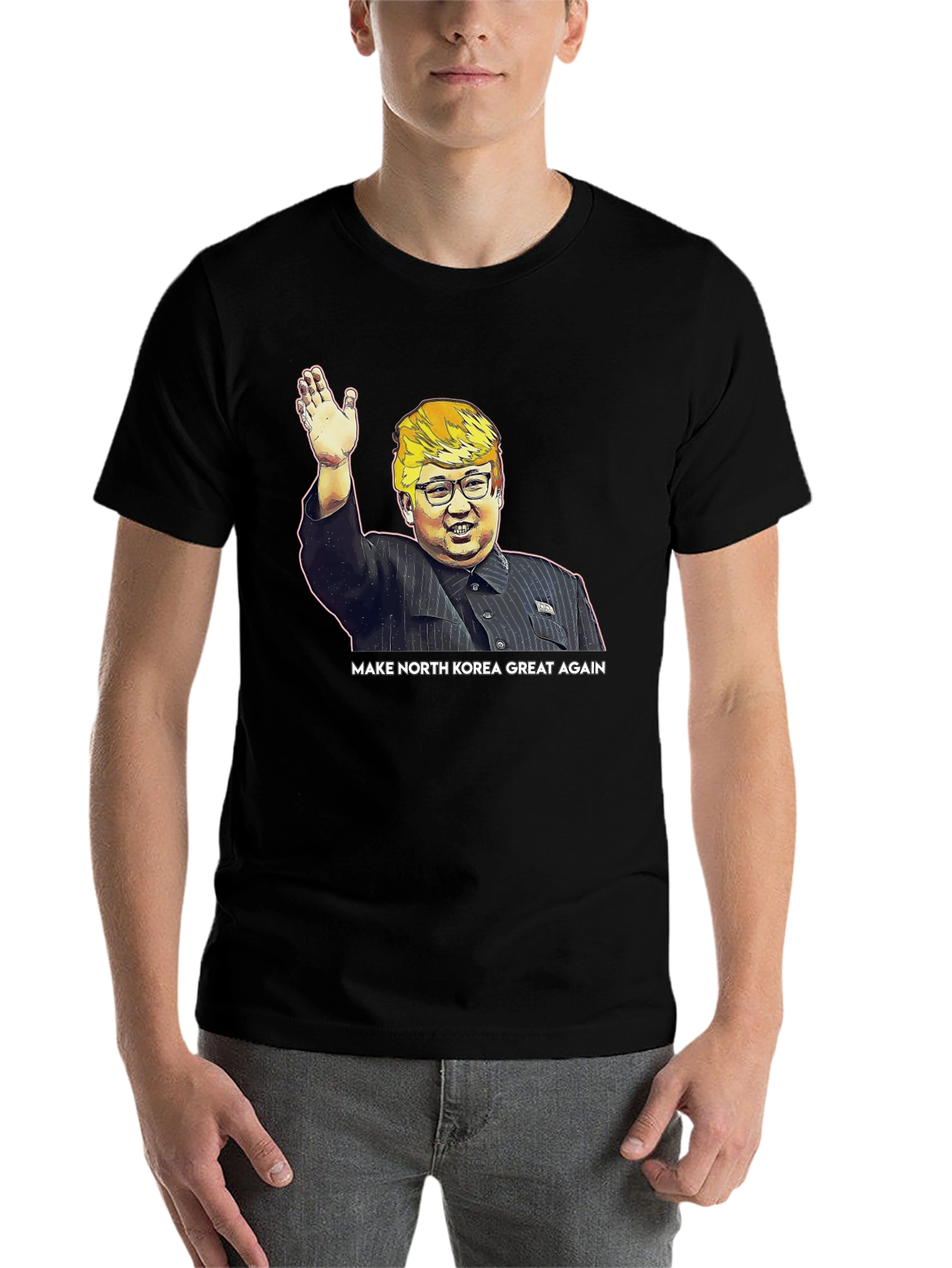 Black Make North Korea Great Again T-Shirt view 7