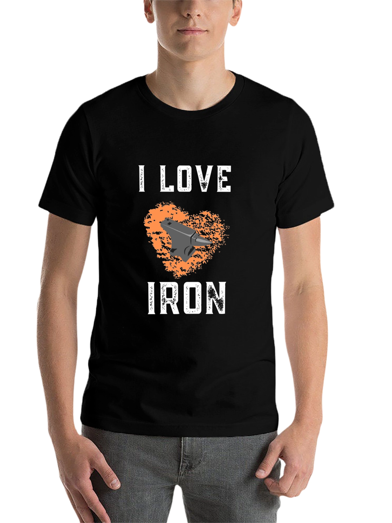 Black I Love Iron Black T-Shirt - Forging & Blacksmithing view 7