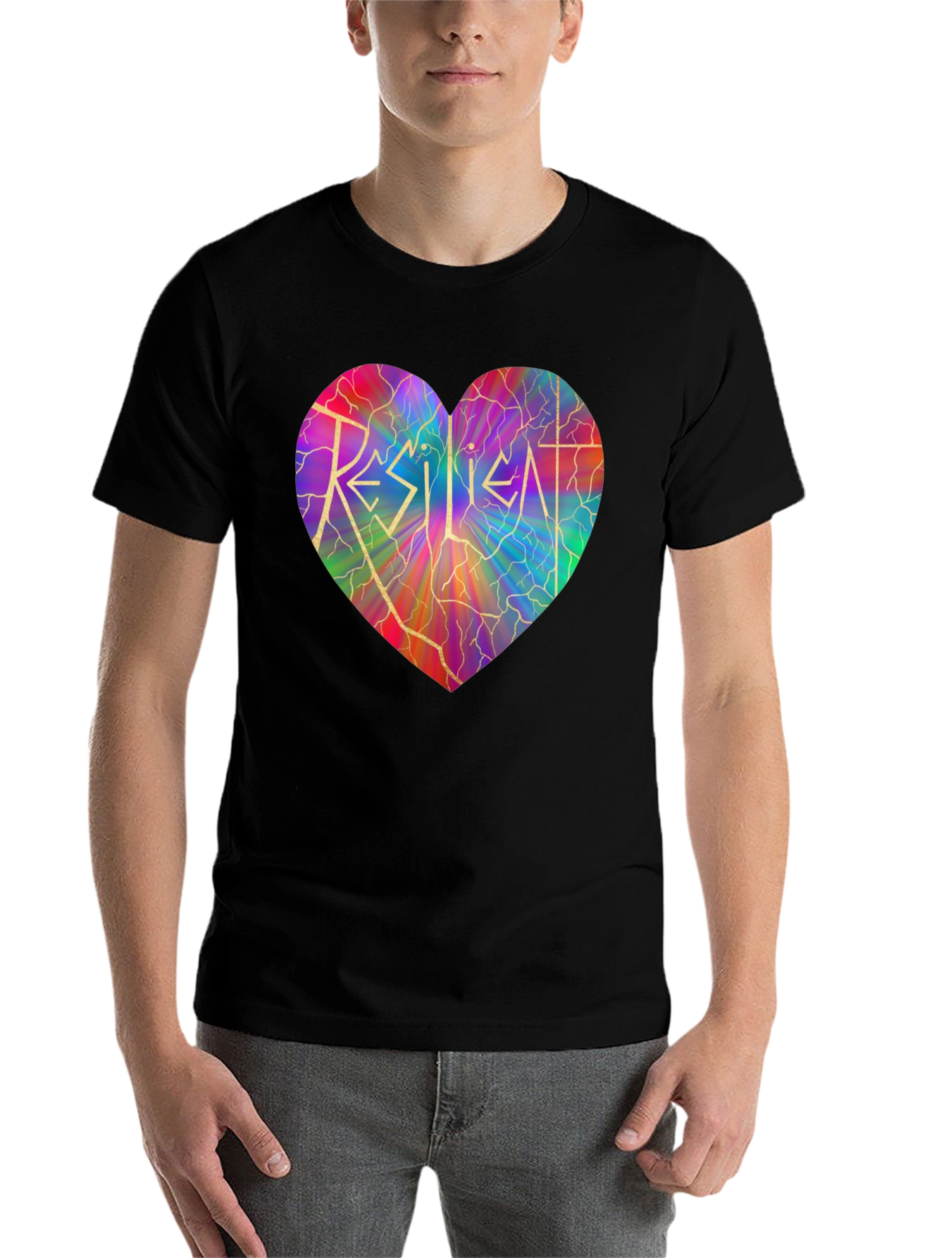 Black Resilient Heart Graphic T-Shirt - Stylish & Meaningful view 7