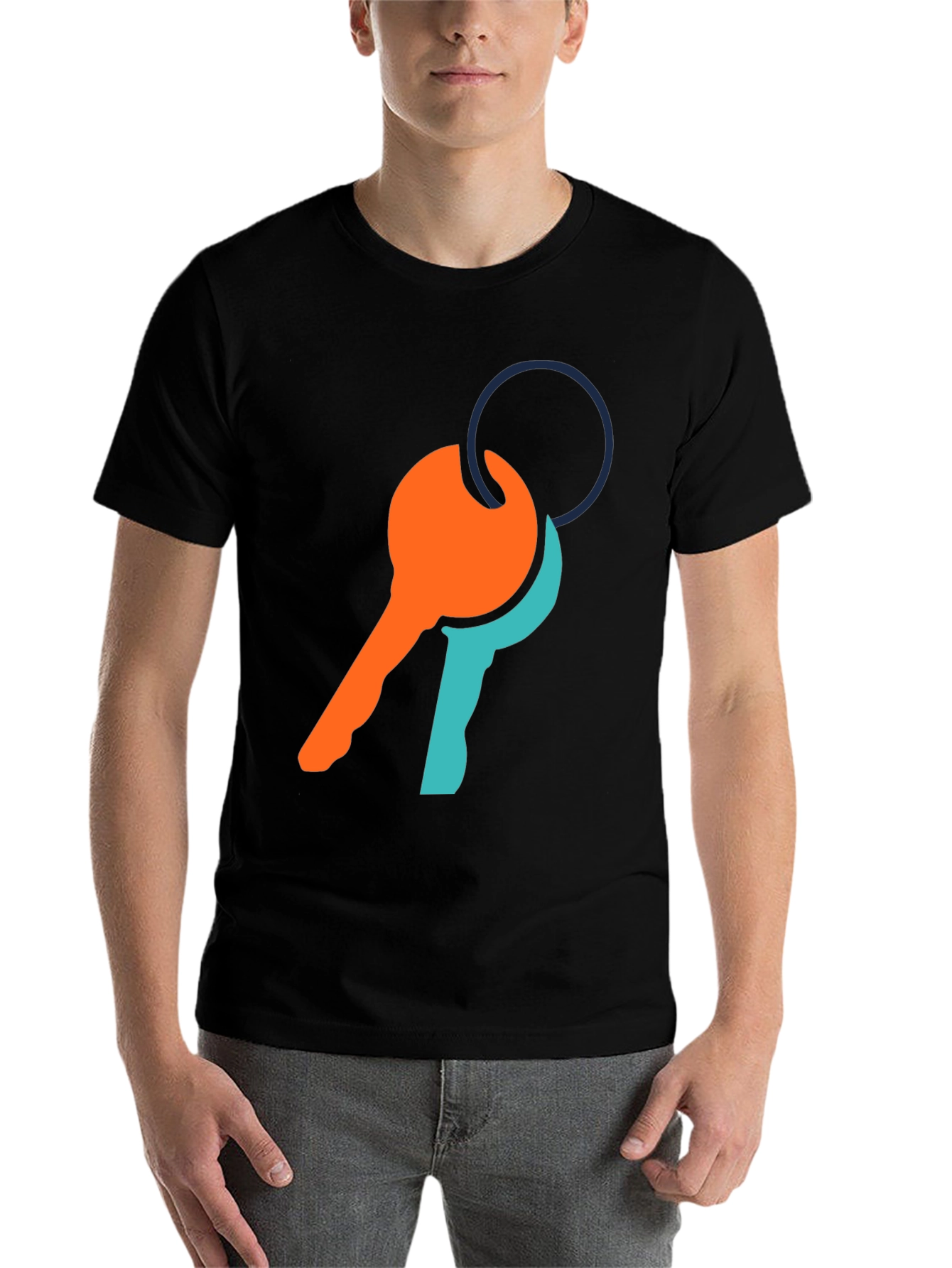 Black Modern Key Graphic Tee - Casual Comfort view 7