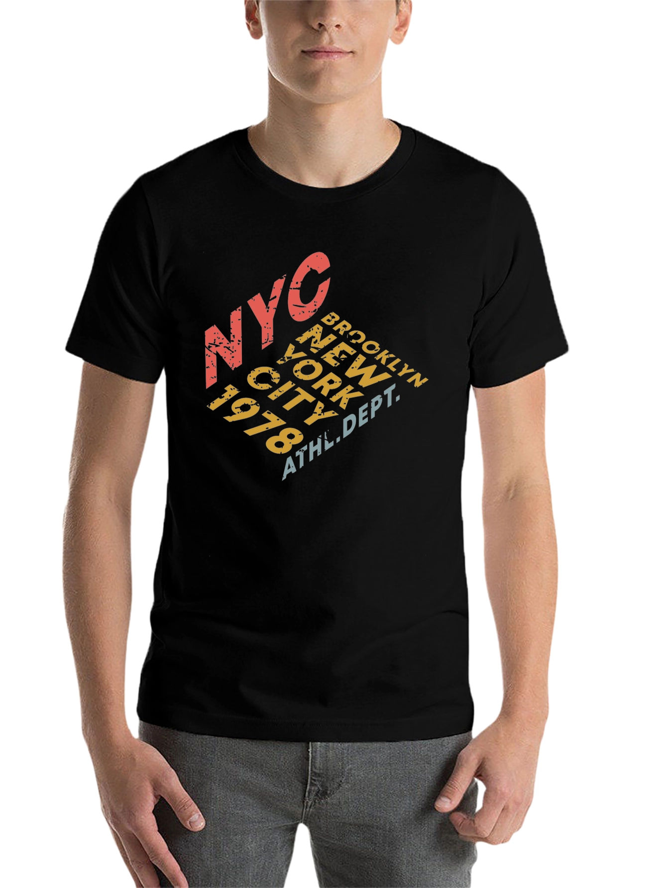 Black NYC Brooklyn Retro Graphic T-Shirt view 7