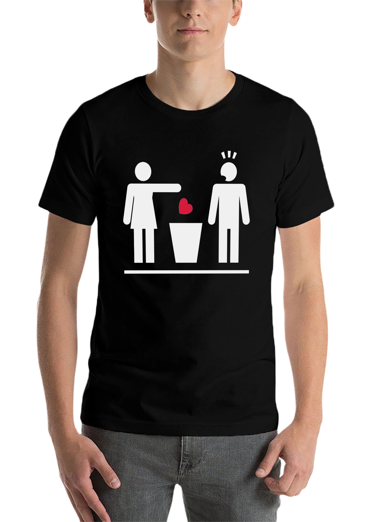 Black Heartbreak Humor T-Shirt - Rejection Graphic Tee view 7