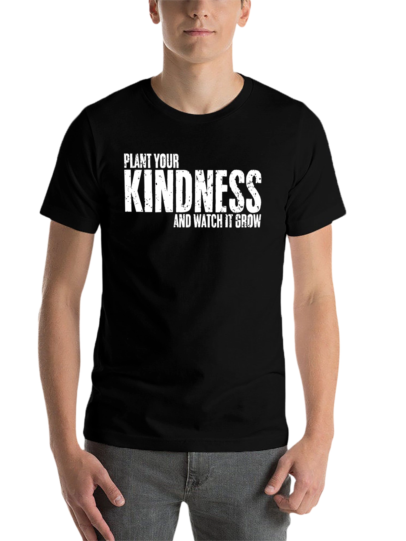 Black Kindness Grow T-Shirt - Black Cotton Blend view 7