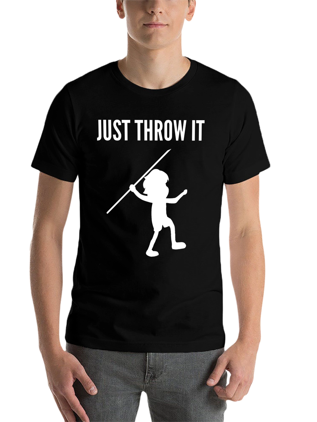 Black Just Throw It! Novelty Black T-Shirt view 7