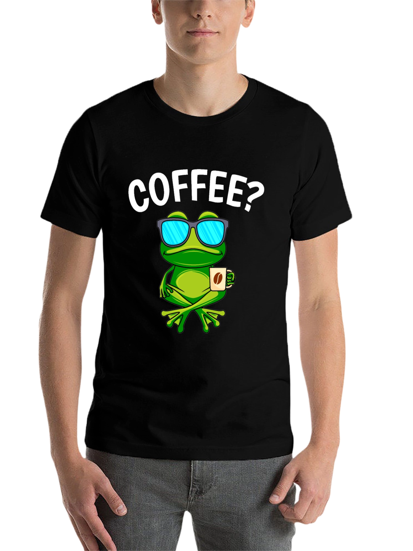 Black Coffee Frog T-Shirt - Funny Animal Graphic Tee view 7